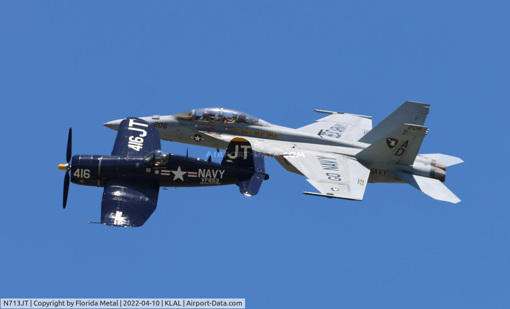 N713JT, 1945 Vought F4U-4B Corsair C/N 97143, Sun N Fun 2022