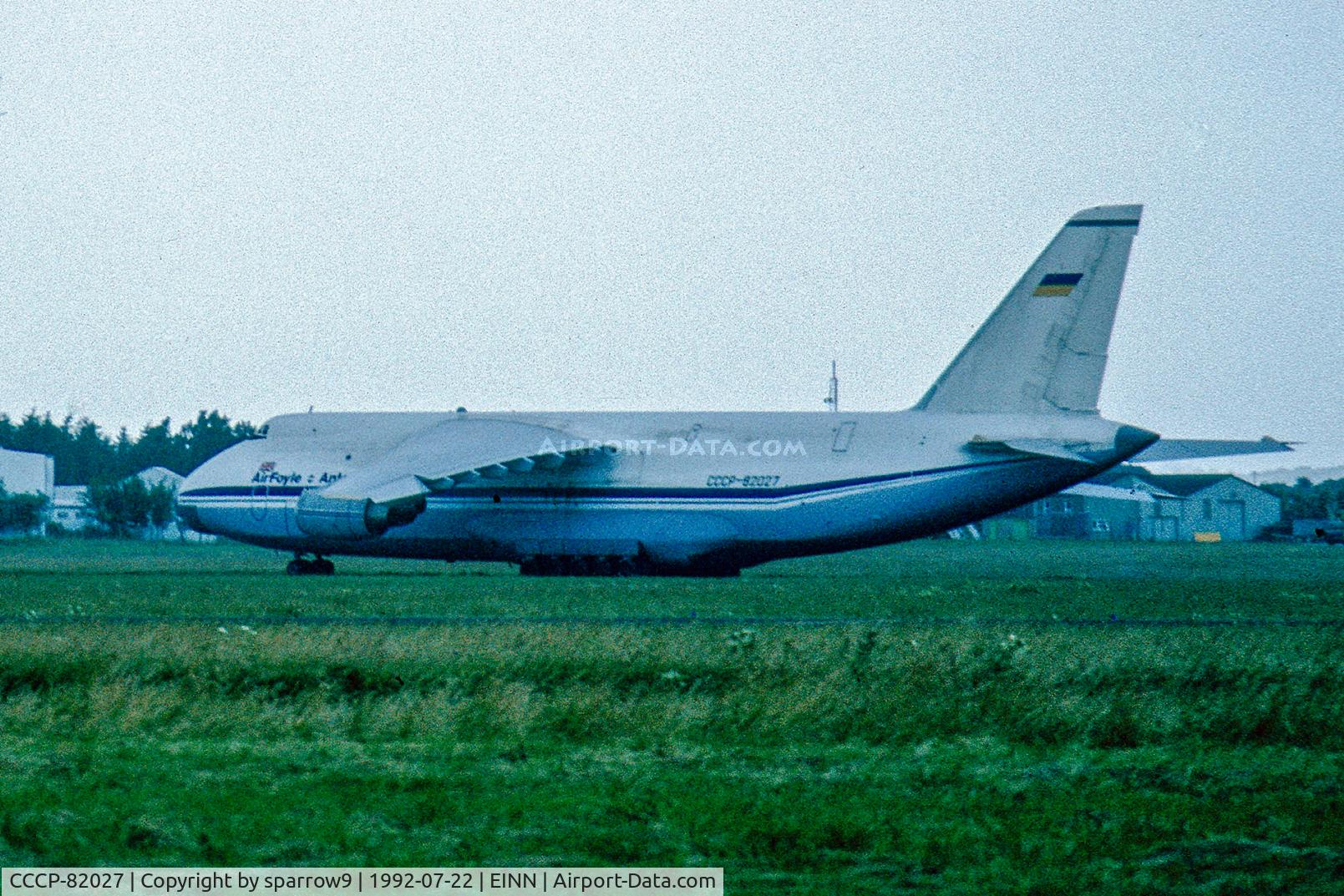CCCP-82027, 1990 Antonov An-124-100 Ruslan C/N 19530502288, Seen when passing Shannon airport by car. Scanned from a slide.