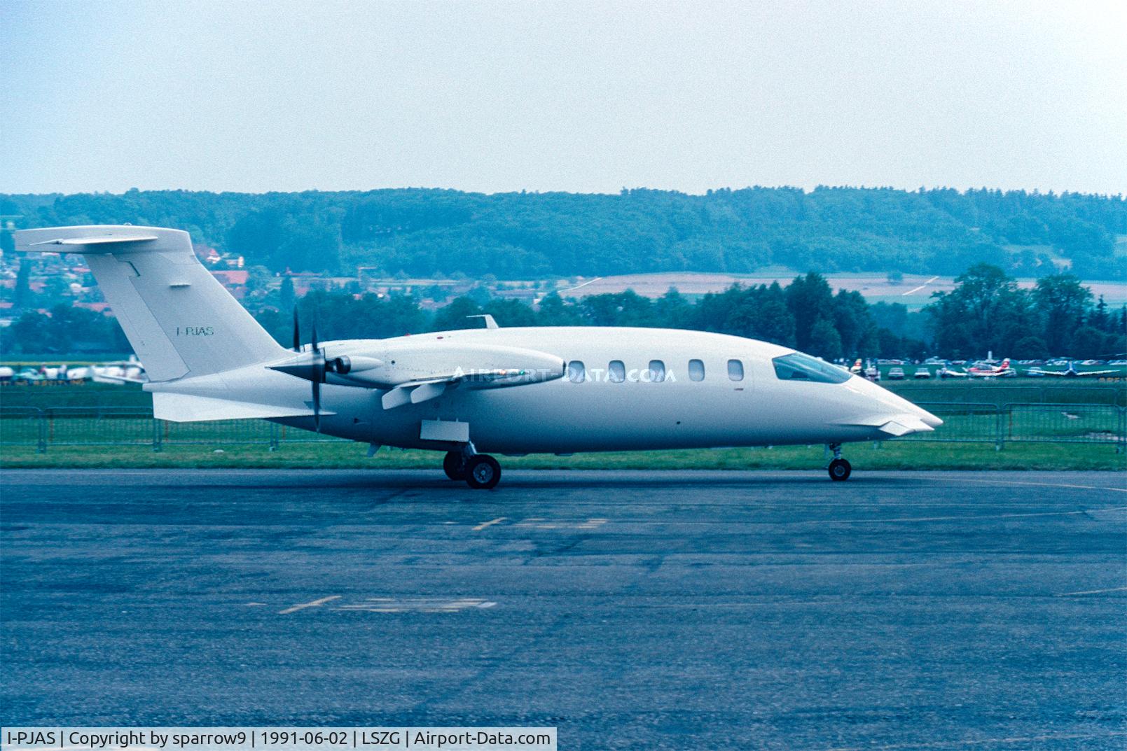 I-PJAS, 1991 Piaggio P-180 Avanti C/N 1006, 60 years festivities of Grenchen airport. Scanned from a slide.