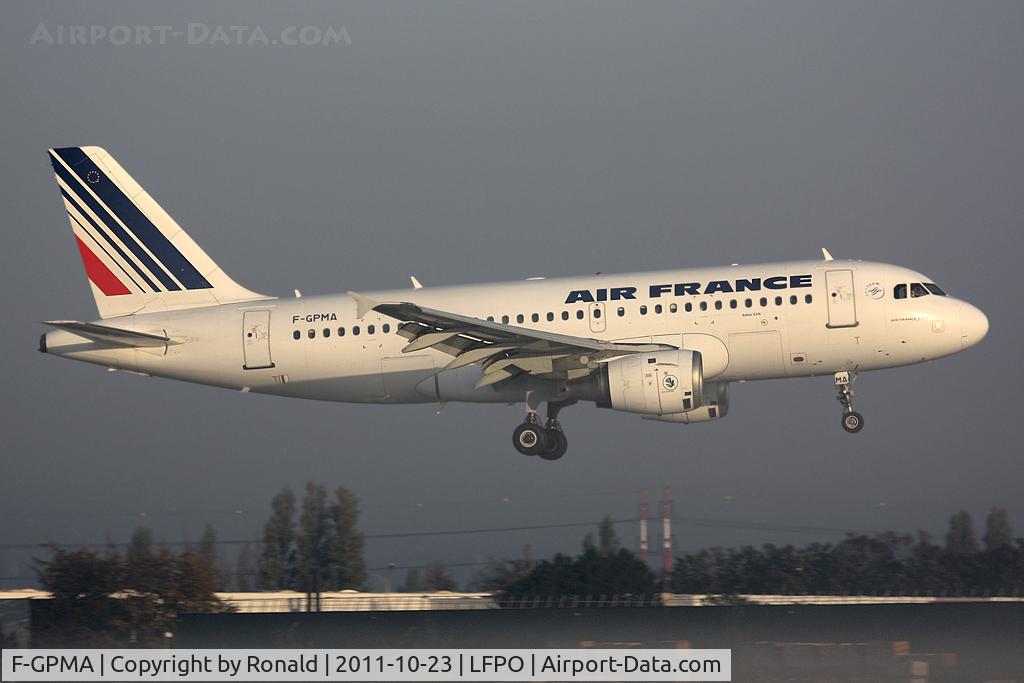 F-GPMA, 1998 Airbus A319-113 C/N 598, at orly