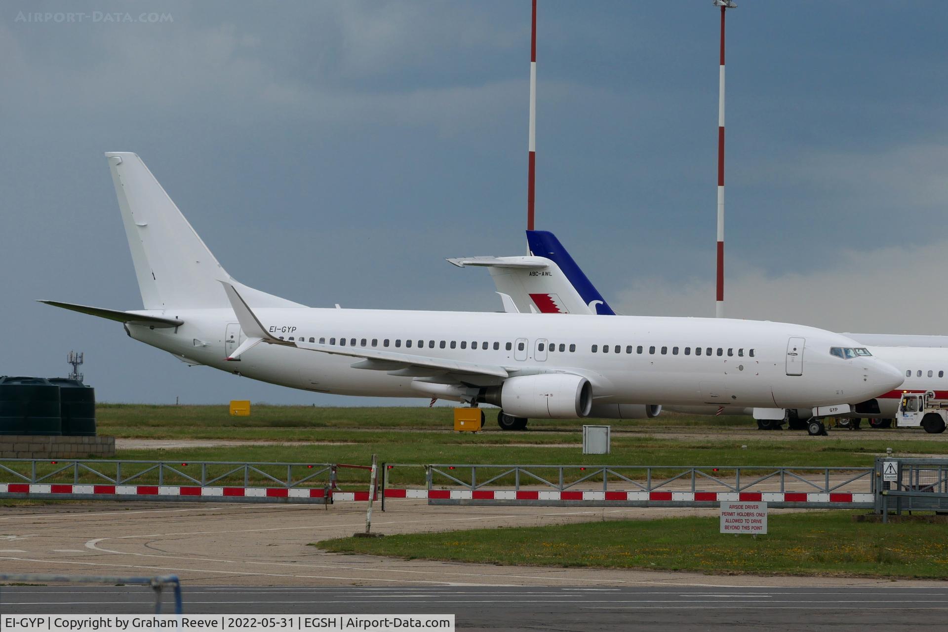 EI-GYP, 2008 Boeing 737-8K5 C/N 35137, Parked at Norwich.