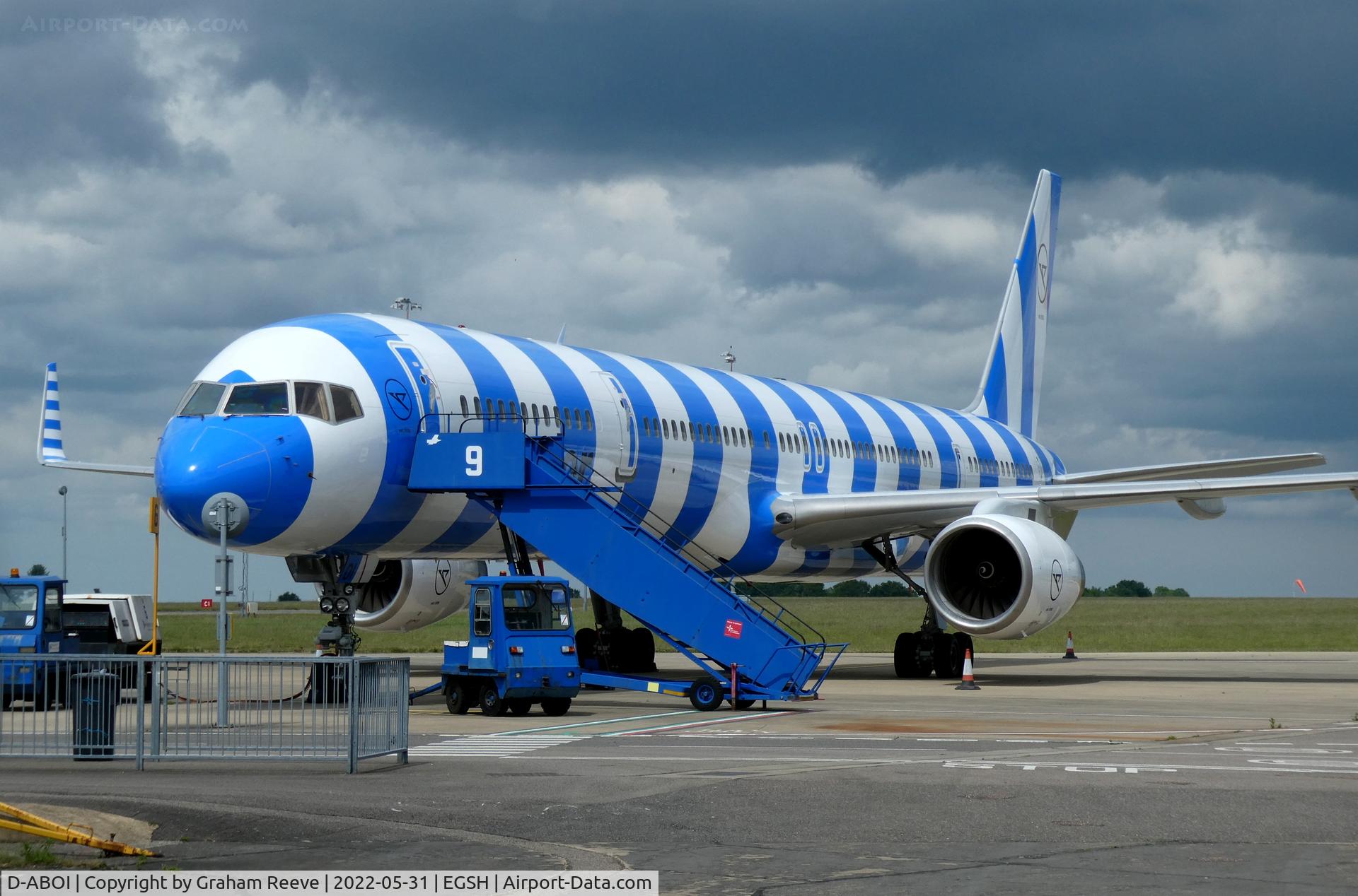 D-ABOI, 2000 Boeing 757-330 C/N 29018, Parked at Norwich.