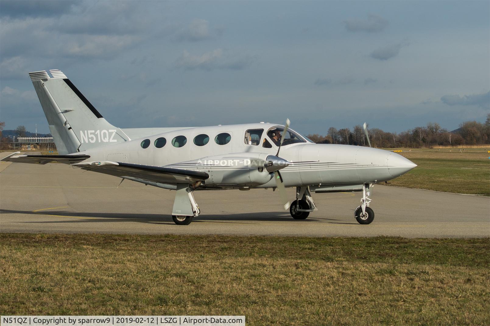 N51QZ, 1981 Cessna 421C Golden Eagle C/N 421C1237, Holding runway 06 Grenchen