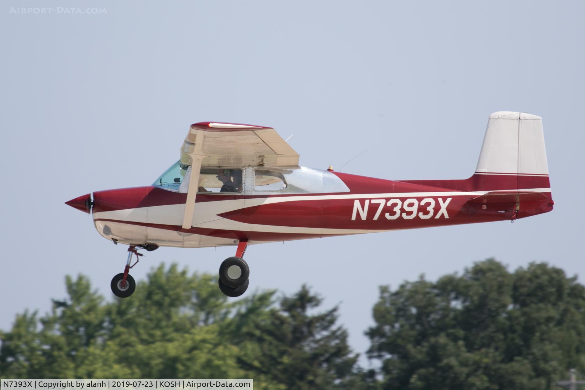 N7393X, 1962 Cessna 150B C/N 15059493, Arriving at AirVenture 2019