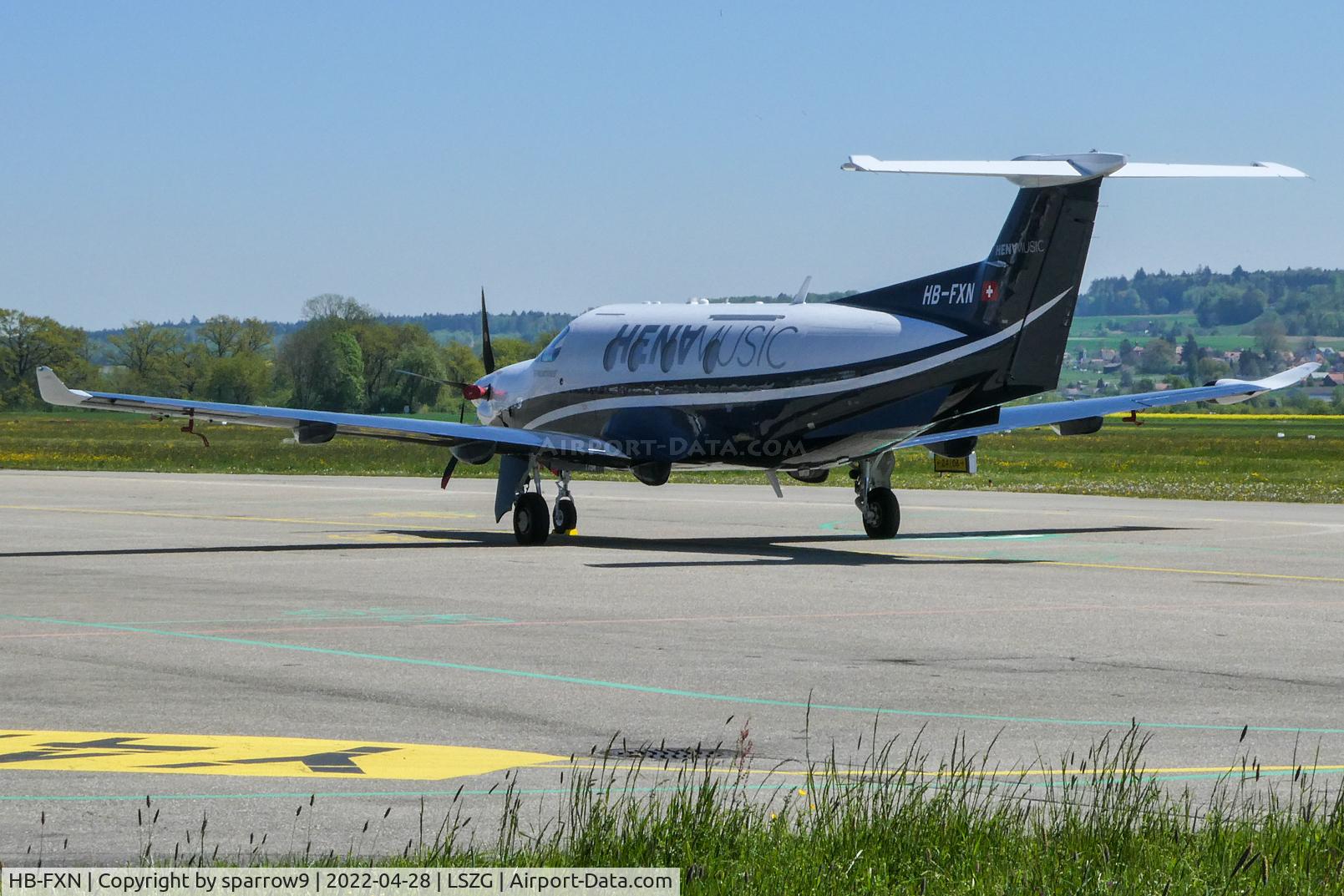 HB-FXN, 2017 Pilatus PC-12/47E C/N 1764, Just landed at Grenchen