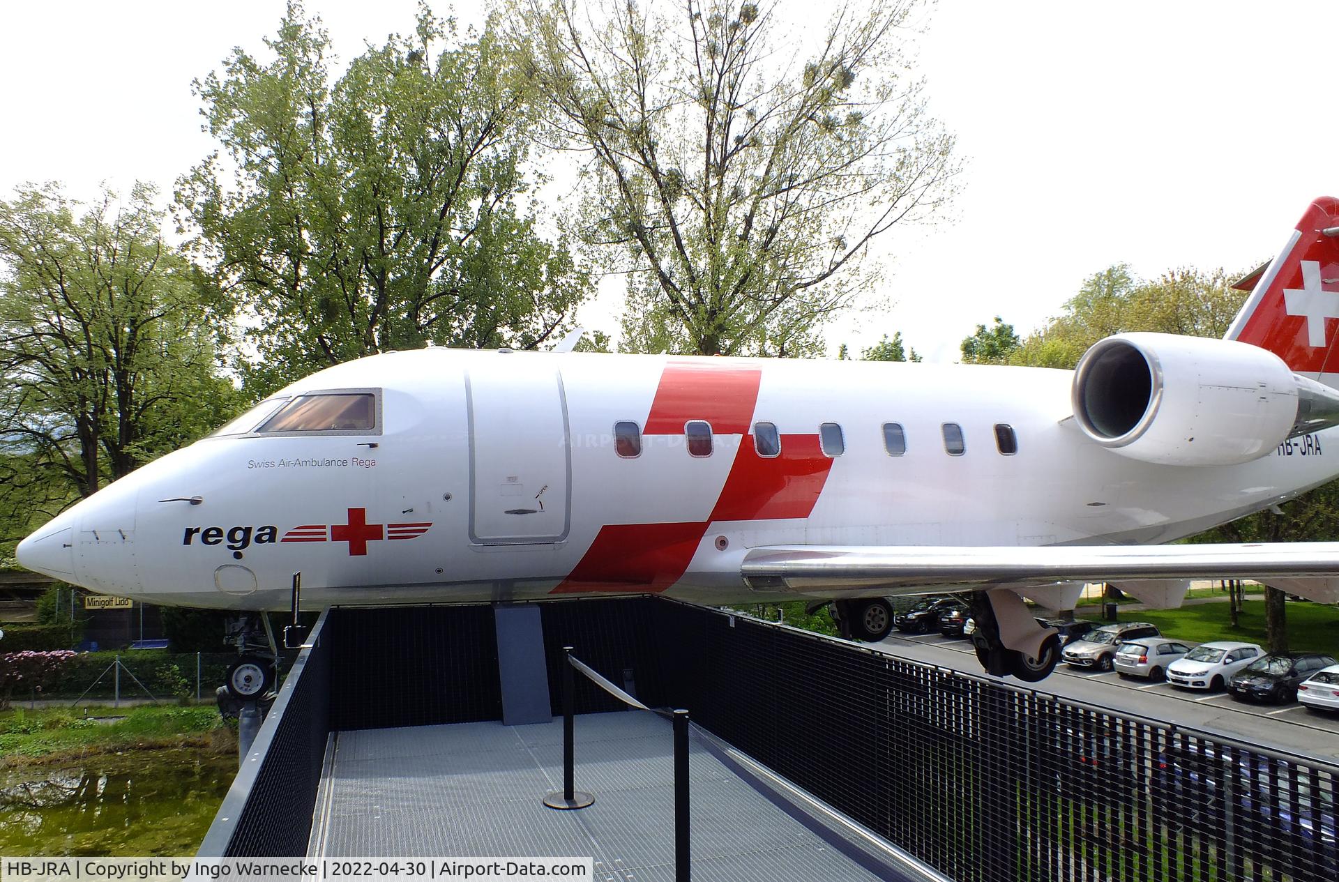 HB-JRA, 2002 Bombardier Challenger 604 (CL-600-2B16) C/N 5529, Canadair (Bombardier) CL-600-2B16 Challenger 604 at the Verkehrshaus der Schweiz, Luzern (Lucerne)