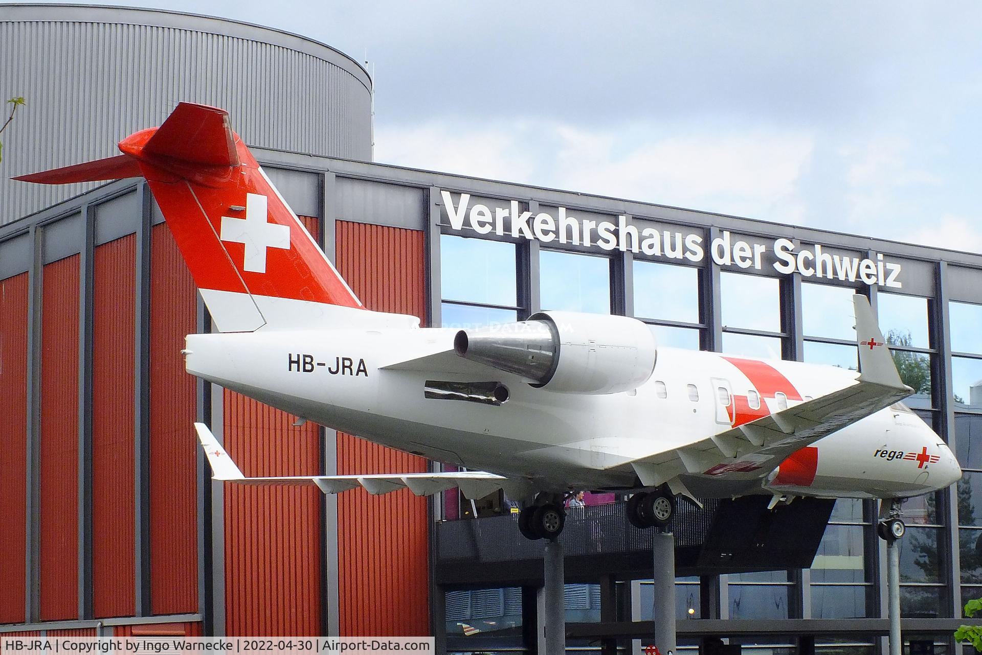 HB-JRA, 2002 Bombardier Challenger 604 (CL-600-2B16) C/N 5529, Canadair (Bombardier) CL-600-2B16 Challenger 604 at the Verkehrshaus der Schweiz, Luzern (Lucerne)
