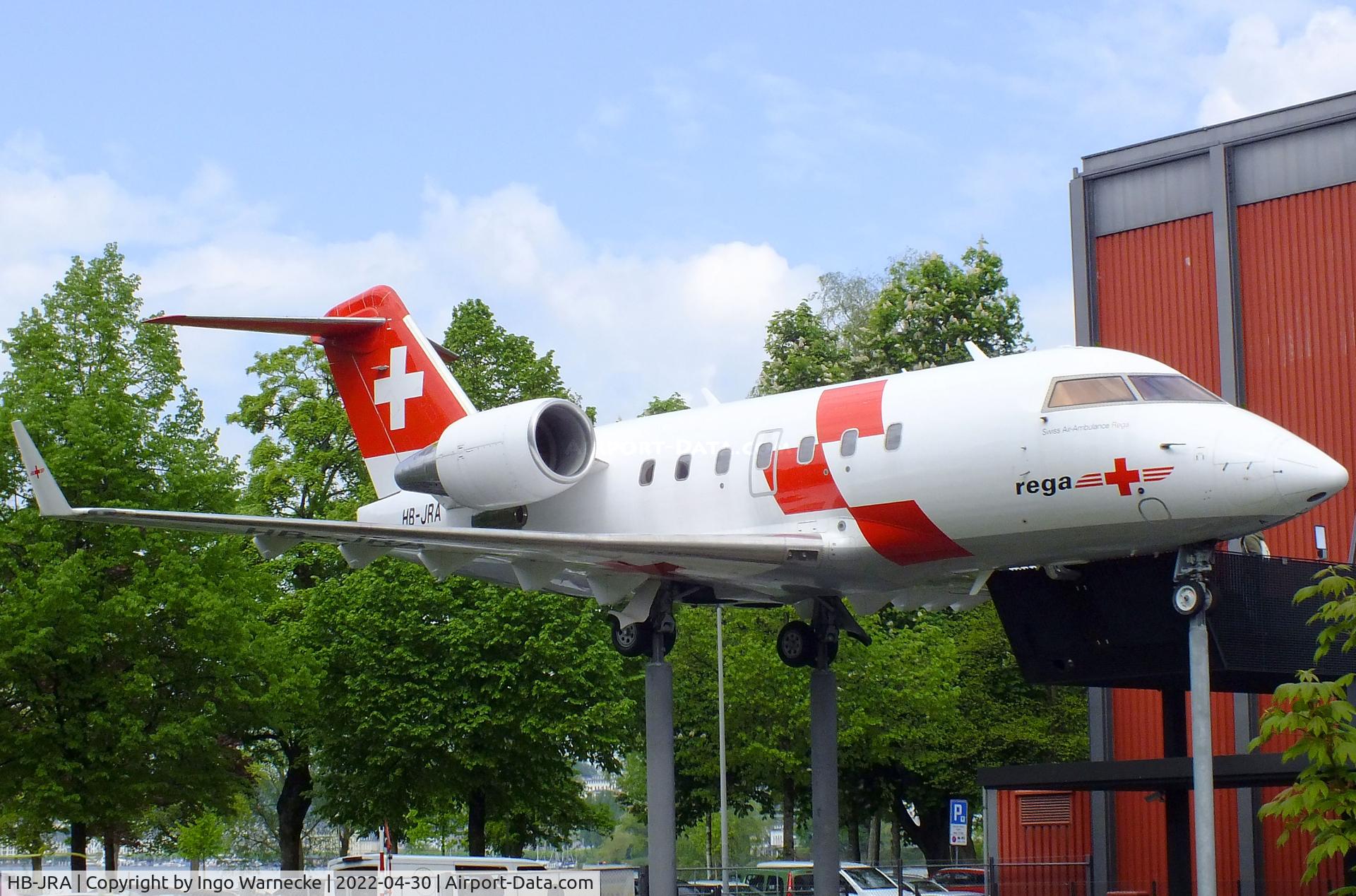HB-JRA, 2002 Bombardier Challenger 604 (CL-600-2B16) C/N 5529, Canadair (Bombardier) CL-600-2B16 Challenger 604 at the Verkehrshaus der Schweiz, Luzern (Lucerne)