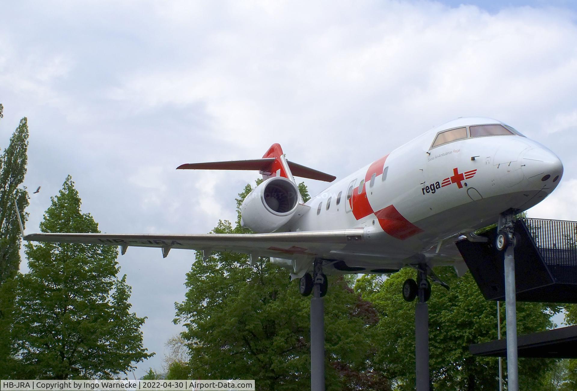 HB-JRA, 2002 Bombardier Challenger 604 (CL-600-2B16) C/N 5529, Canadair (Bombardier) CL-600-2B16 Challenger 604 at the Verkehrshaus der Schweiz, Luzern (Lucerne)