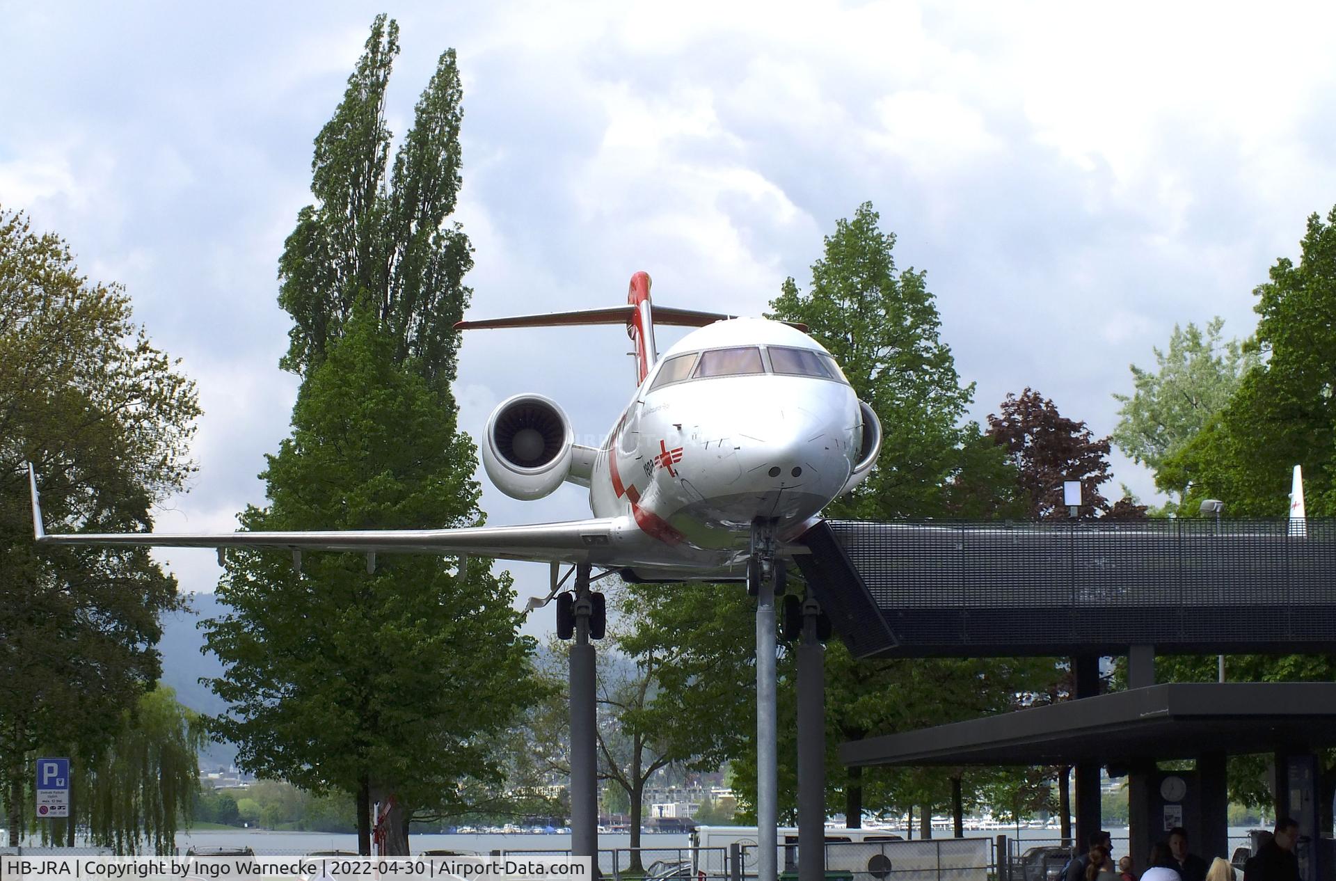 HB-JRA, 2002 Bombardier Challenger 604 (CL-600-2B16) C/N 5529, Canadair (Bombardier) CL-600-2B16 Challenger 604 at the Verkehrshaus der Schweiz, Luzern (Lucerne)