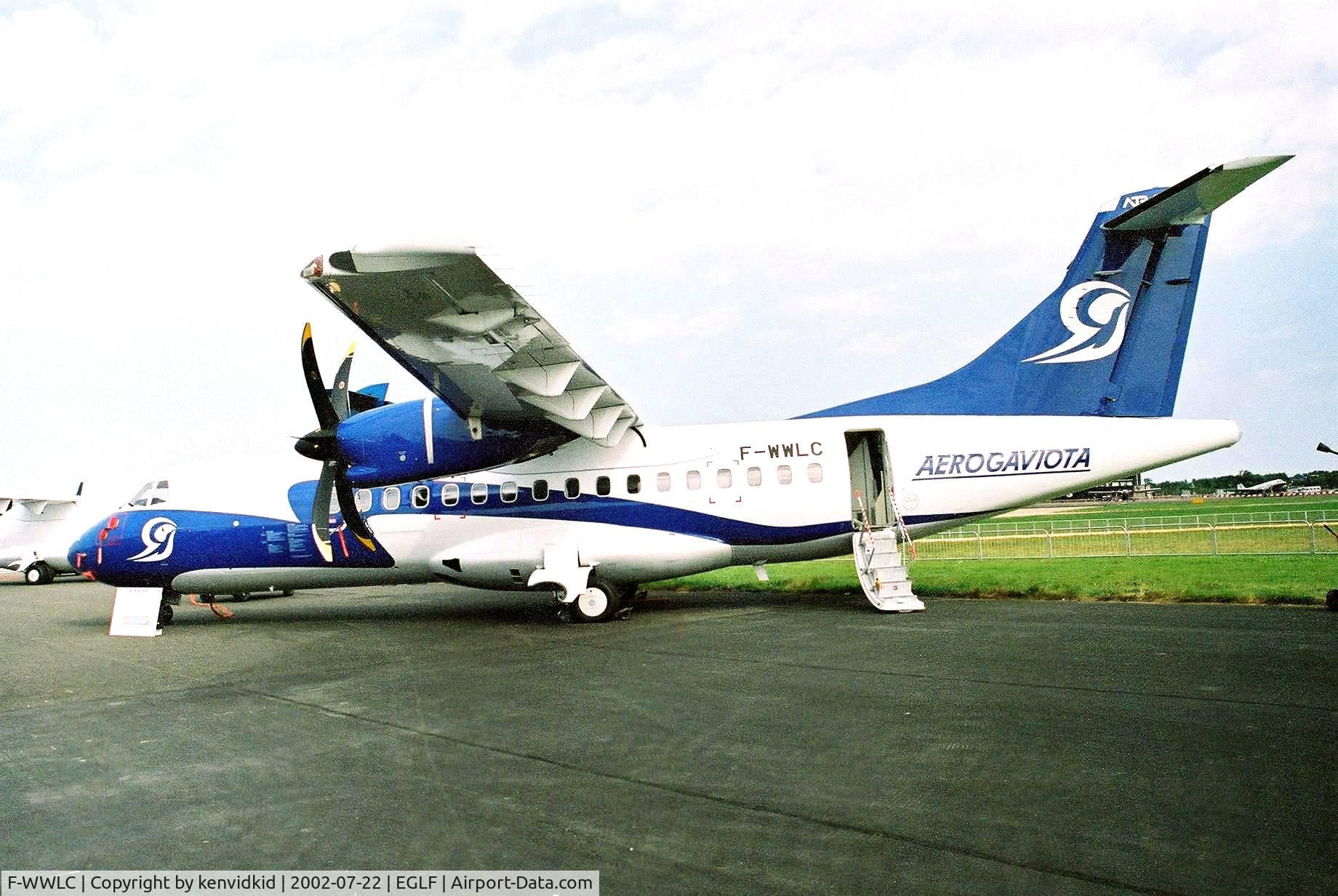 F-WWLC, 2002 ATR 42-500 C/N 618, At Farnborough International 2002.