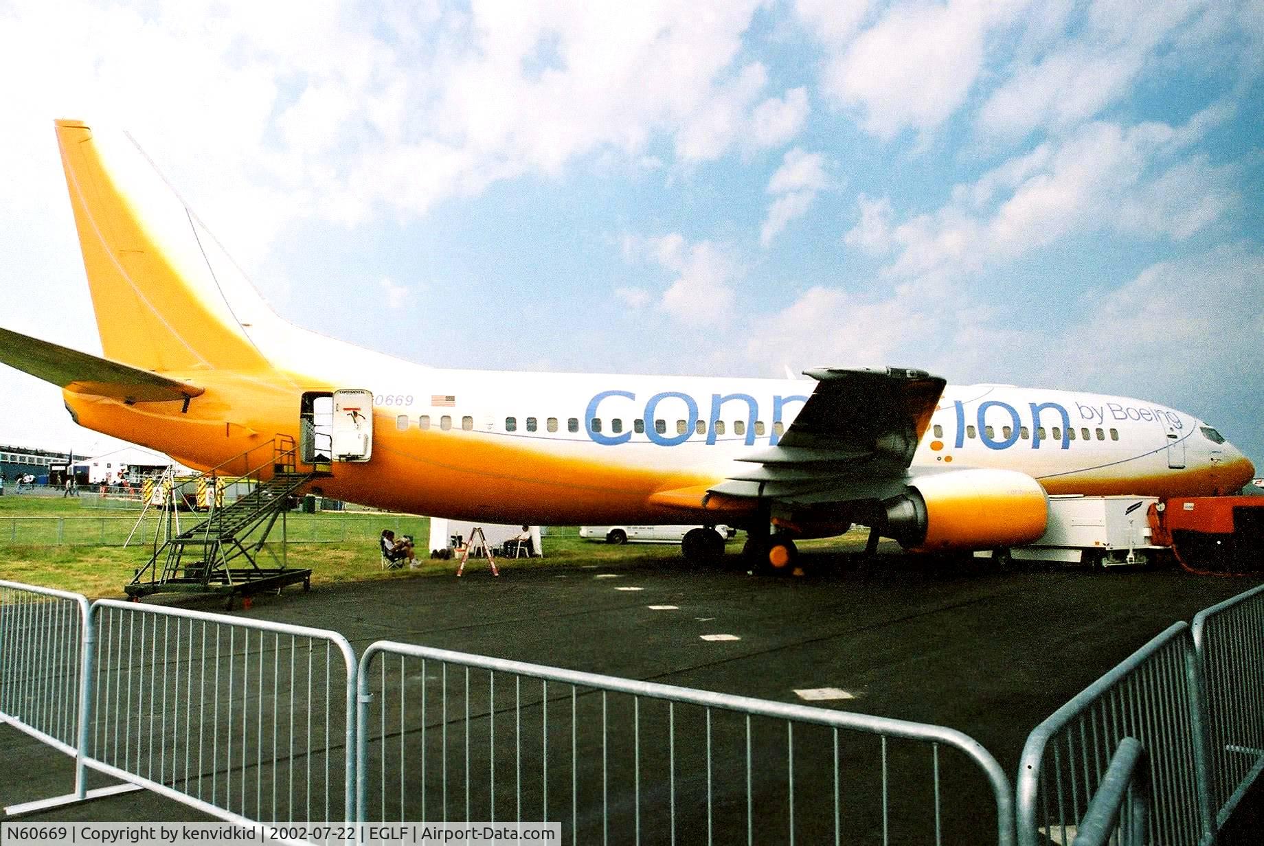 N60669, 1990 Boeing 737-42C C/N 24231, At Farnborough International 2002.