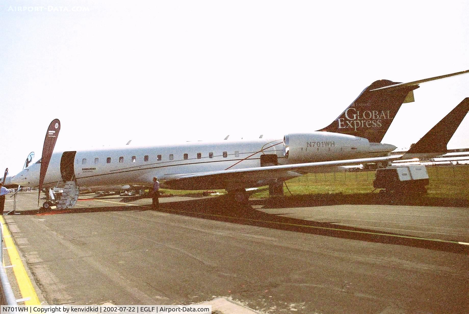 N701WH, 1999 Bombardier BD-700-1A10 Global Express C/N 9010, At Farnborough International 2002.