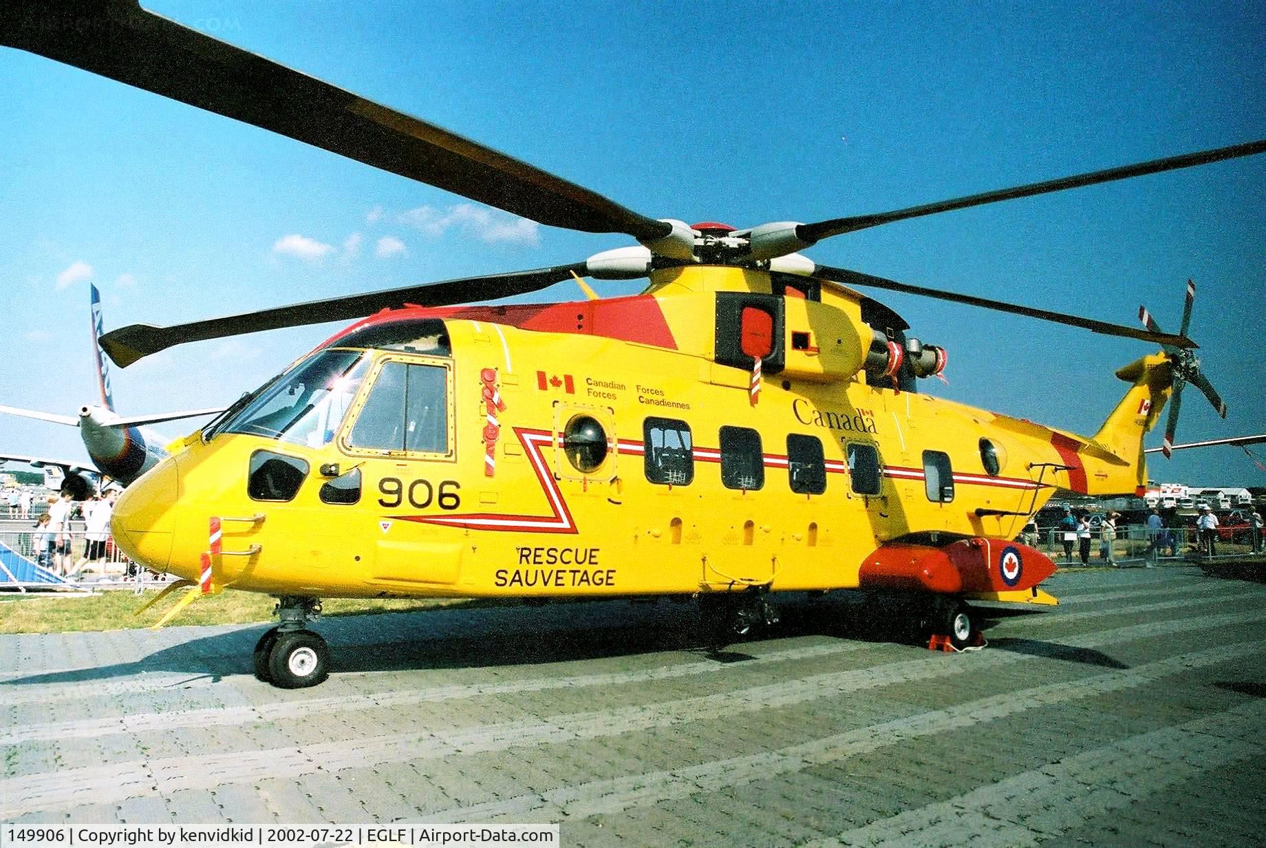 149906, 2001 AgustaWestland CH-149 Cormorant C/N 50086/511006/CSH06, At Farnborough International 2002.