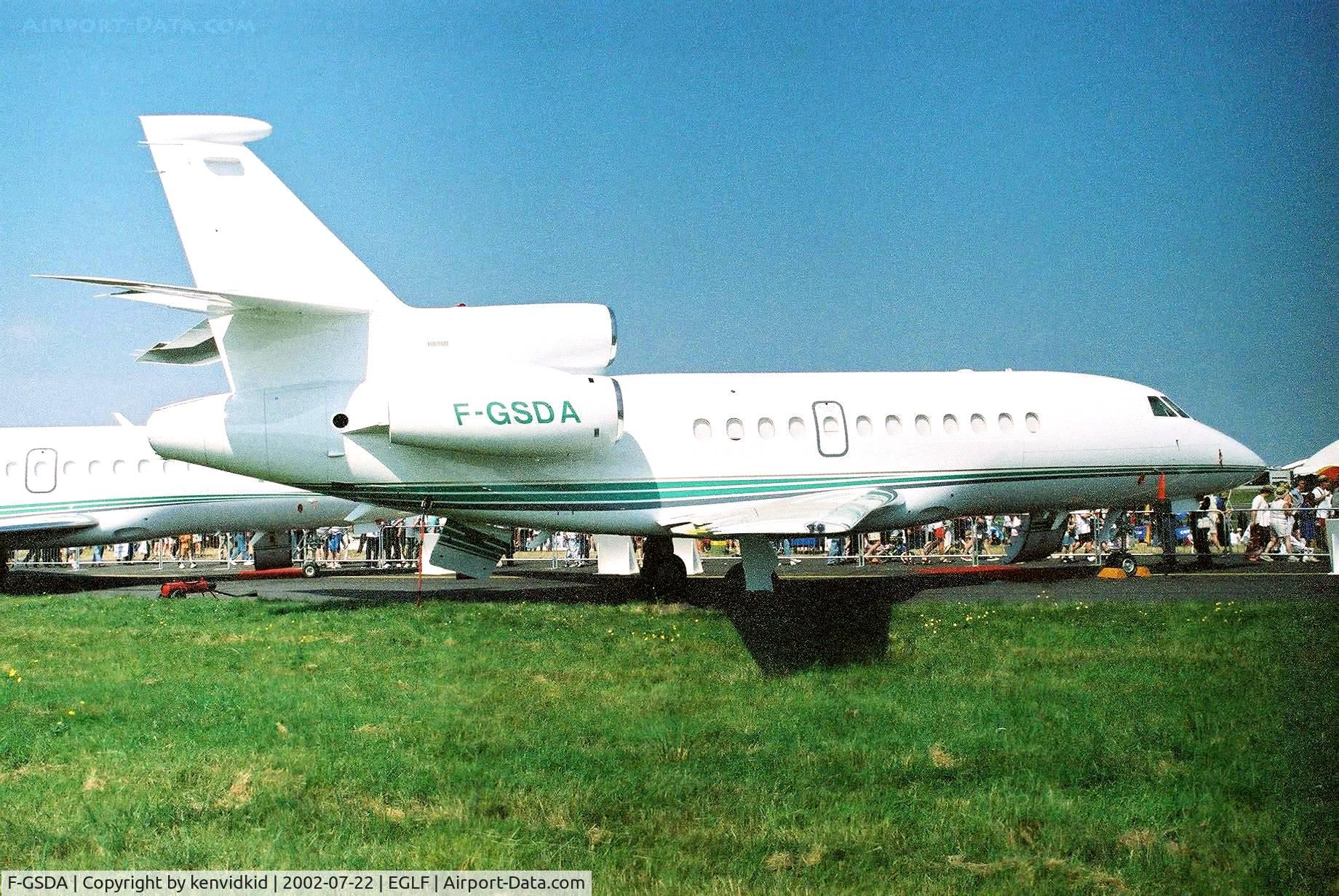F-GSDA, 2002 Dassault Falcon 900EX C/N 106, At Farnborough International 2002.