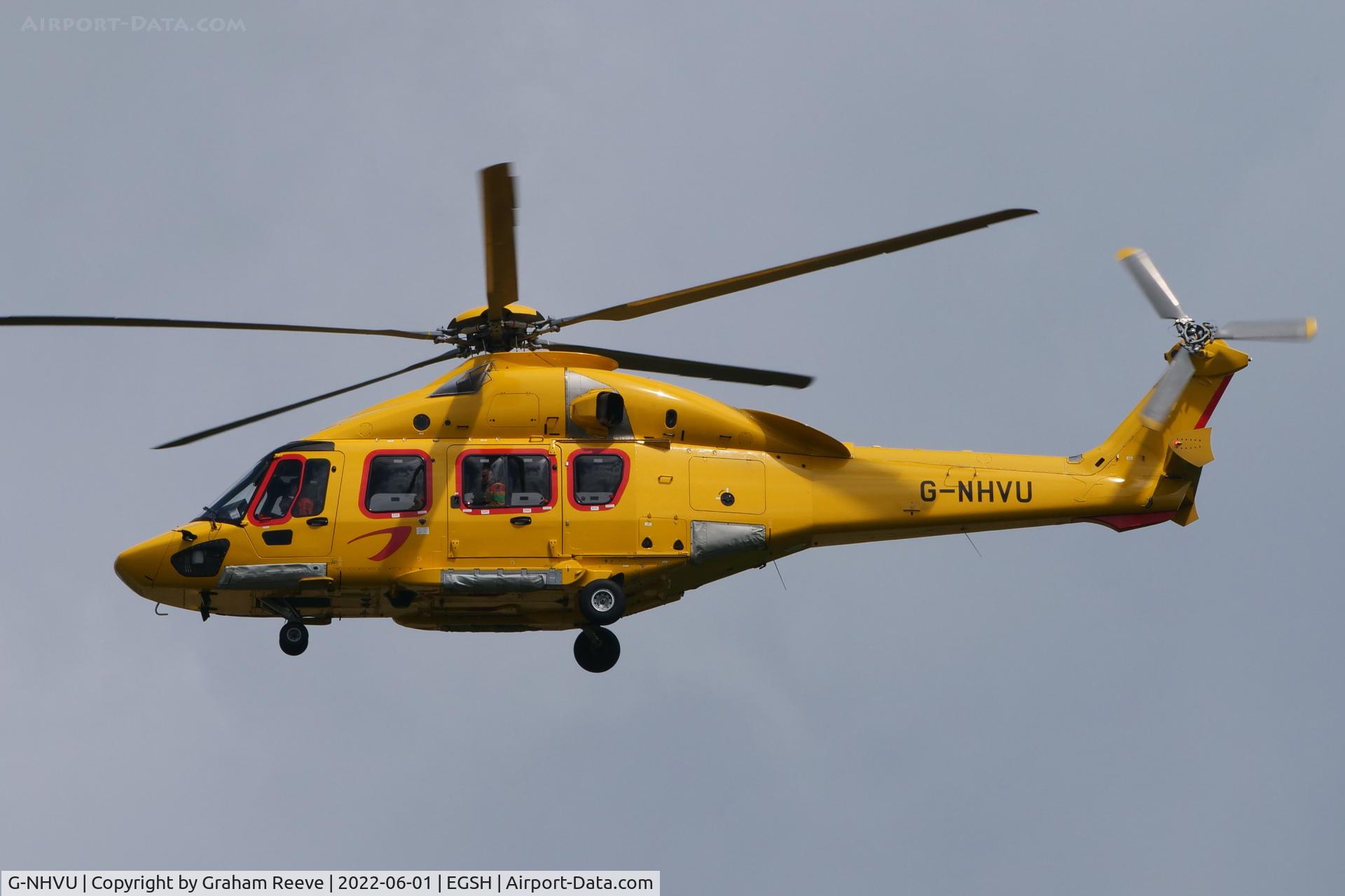 G-NHVU, 2014 Airbus Helicopters EC-175B C/N 5004, Landing at Norwich.