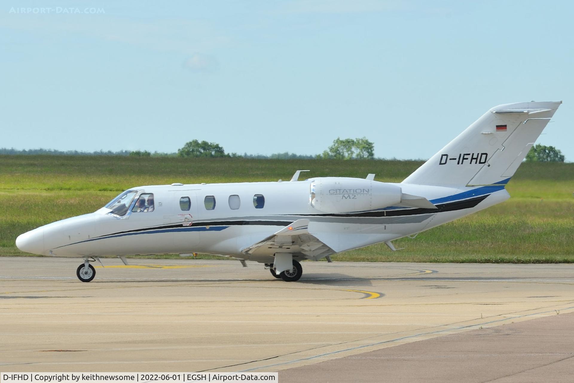 D-IFHD, 2015 Cessna 525 Citation M2 C/N 525-0885, Arriving at Norwich from Stuttgart.