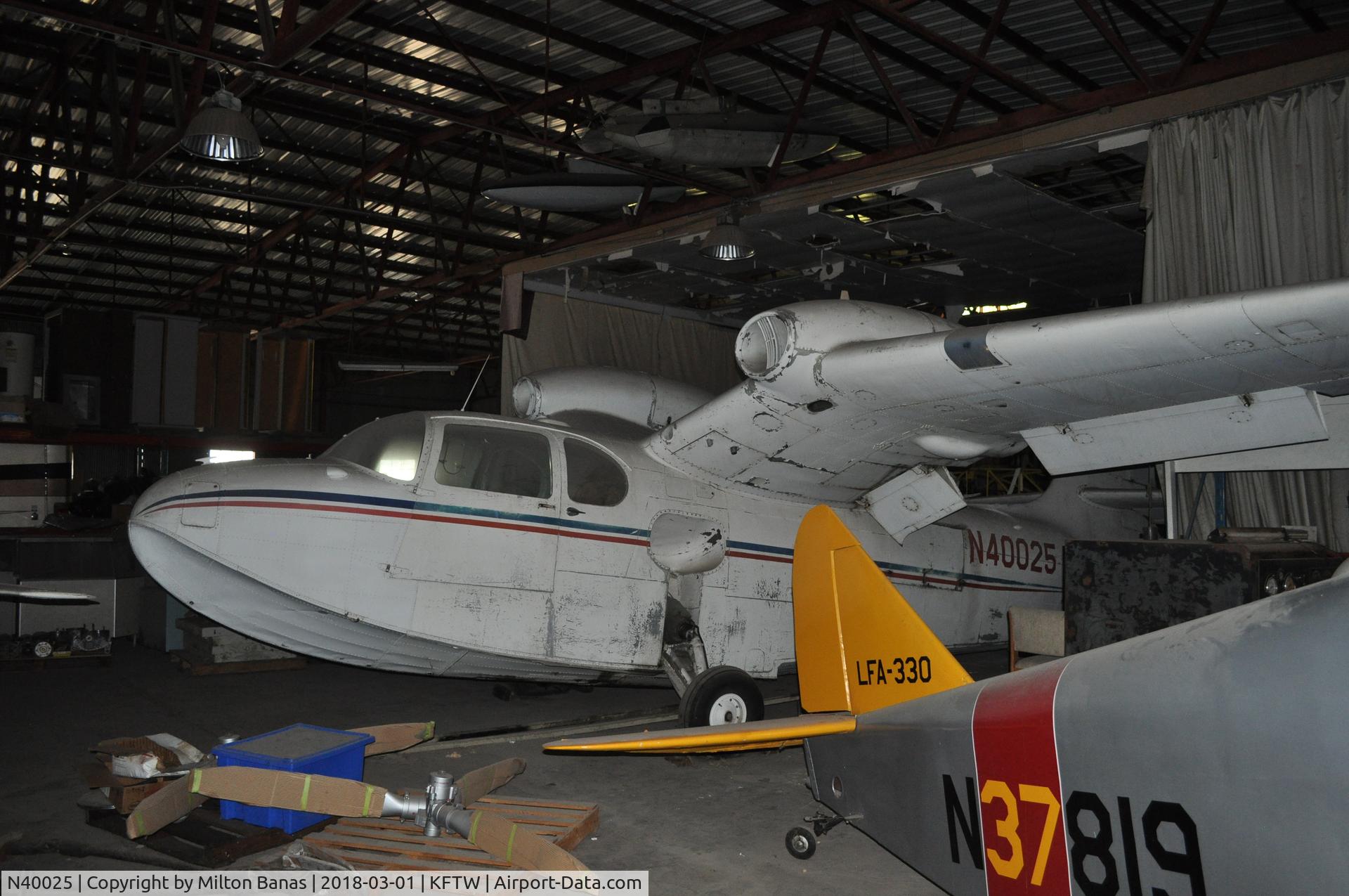 N40025, 1956 Piaggio P.136-L1 C/N 216, In storage hanger at the Vintage Flying Museum at Fort Worth Meacham International Airport.