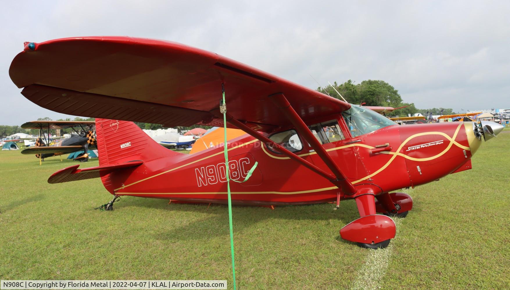 N908C, 1947 Stinson 108 Voyager C/N 108-3908, Sun N Fun 2022 LAL