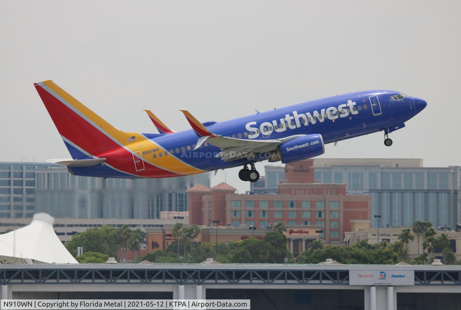 N910WN, 2008 Boeing 737-7H4 C/N 36618, TPA 2021