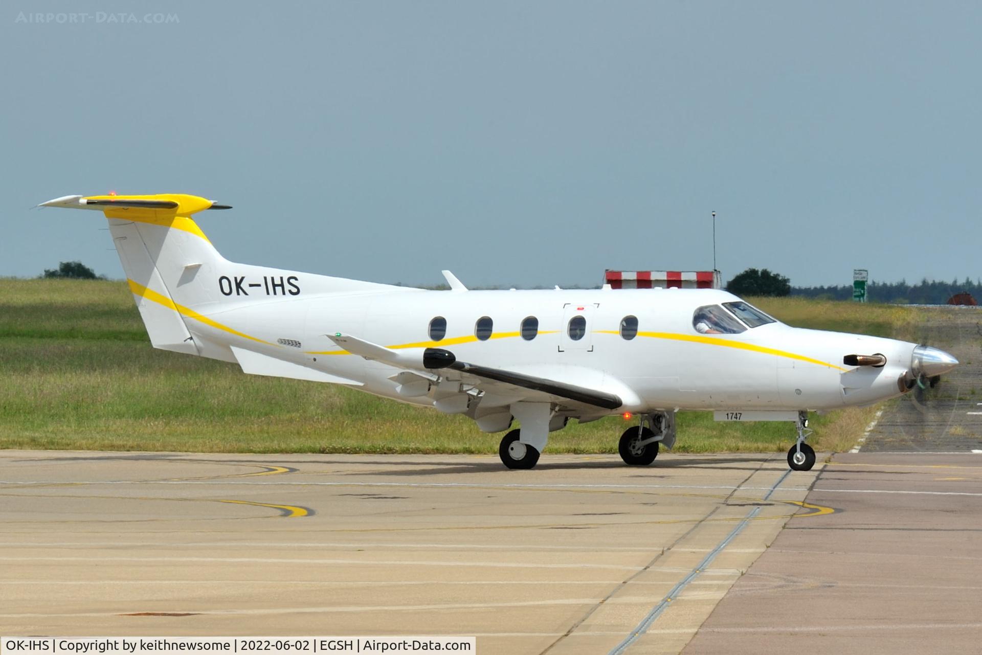 OK-IHS, 2017 Pilatus PC-12/47E NG C/N 1747, Arrived at Norwich from Prague, Czech Republic.