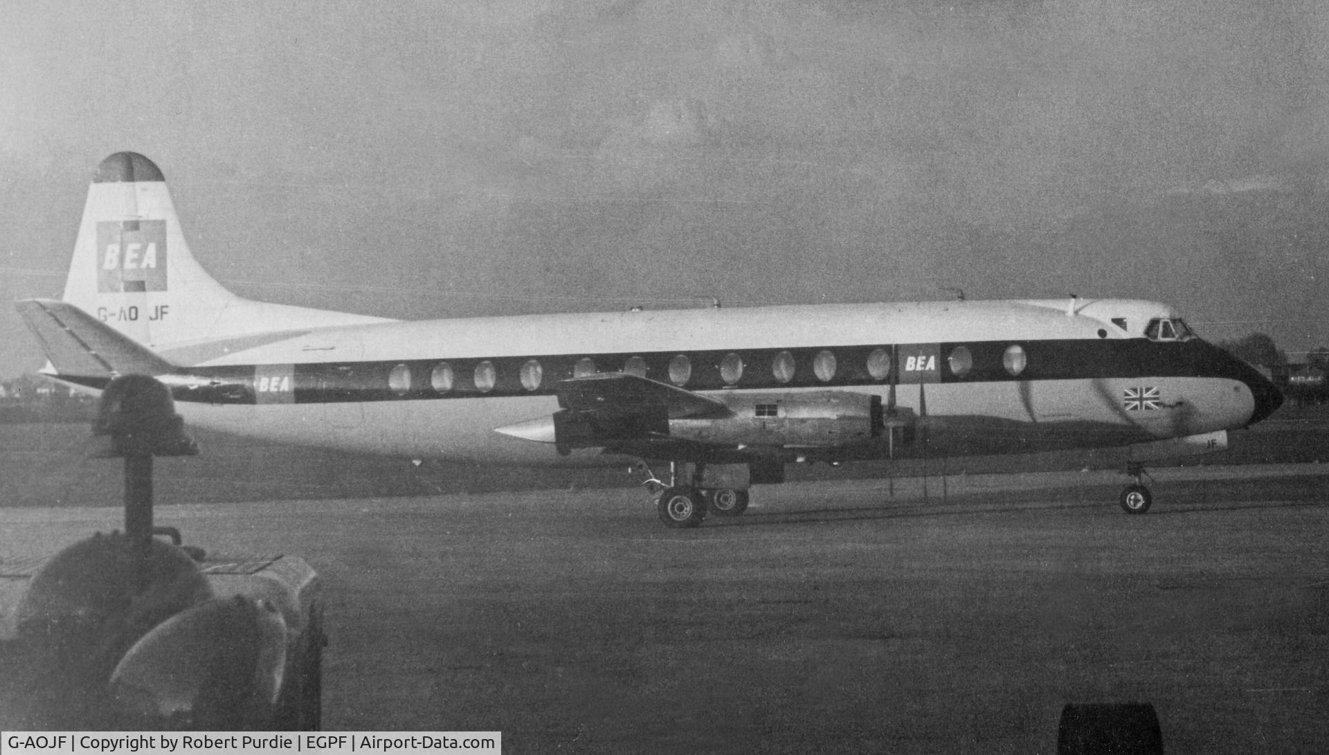 G-AOJF, 1956 Vickers Viscount 802 C/N 155, At Glasgow Airport around 1967/8