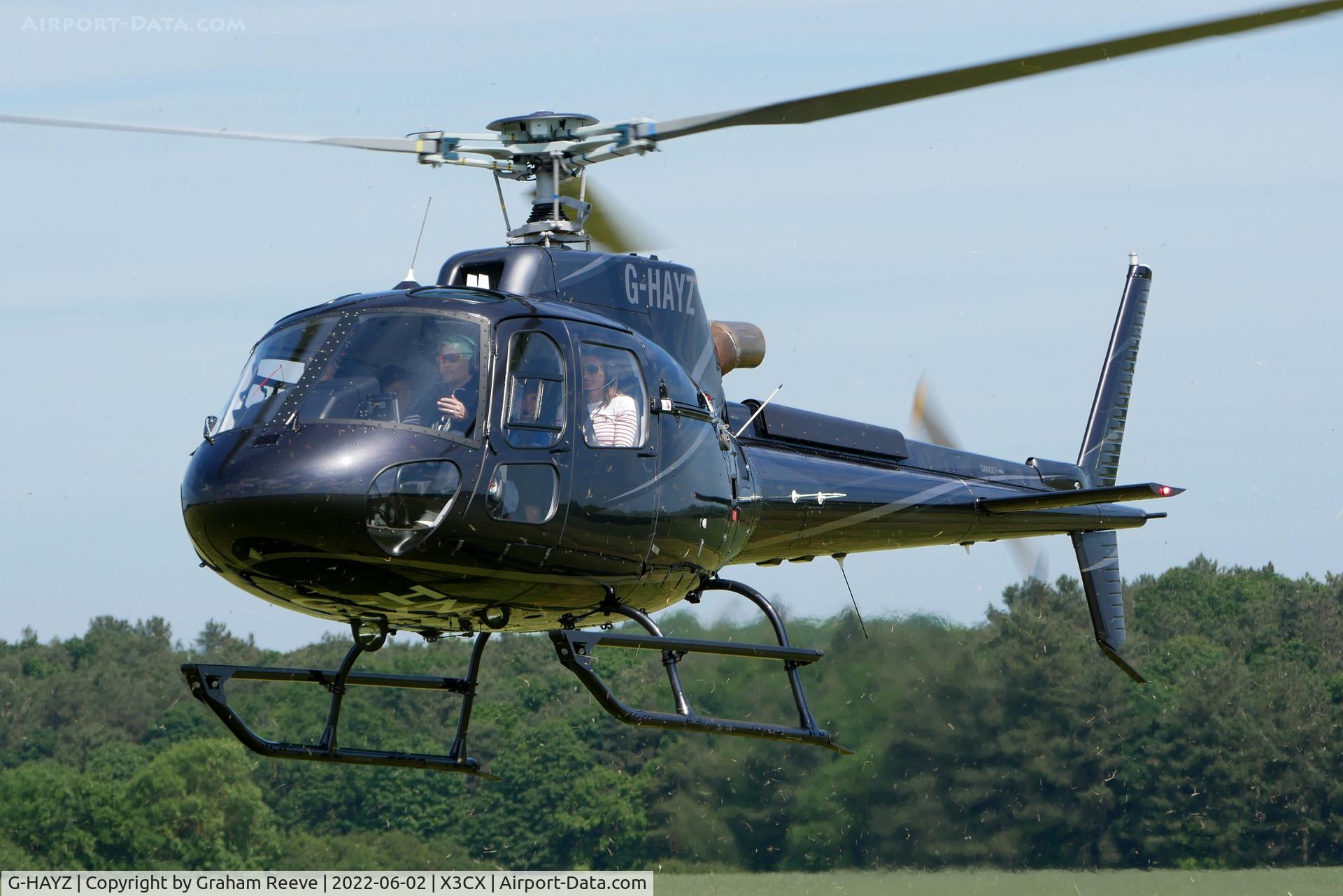 G-HAYZ, 2021 Airbus Helicopters AS-350B-3 Ecureuil C/N 8835, Departing from Northrepps.