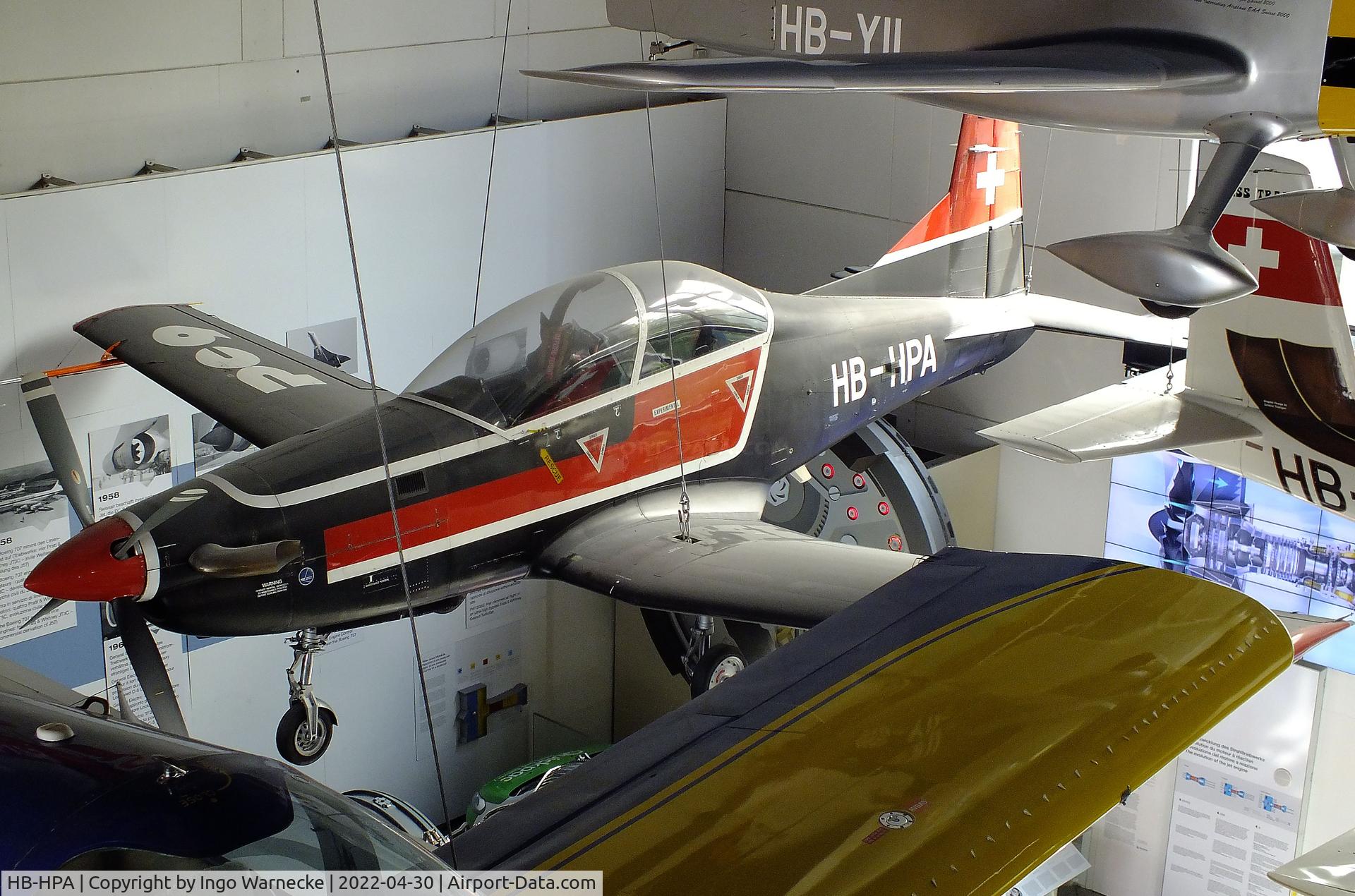 HB-HPA, 1984 Pilatus PC-9 C/N 001, Pilatus PC-9 prototype at the Verkehrshaus der Schweiz, Luzern (Lucerne)