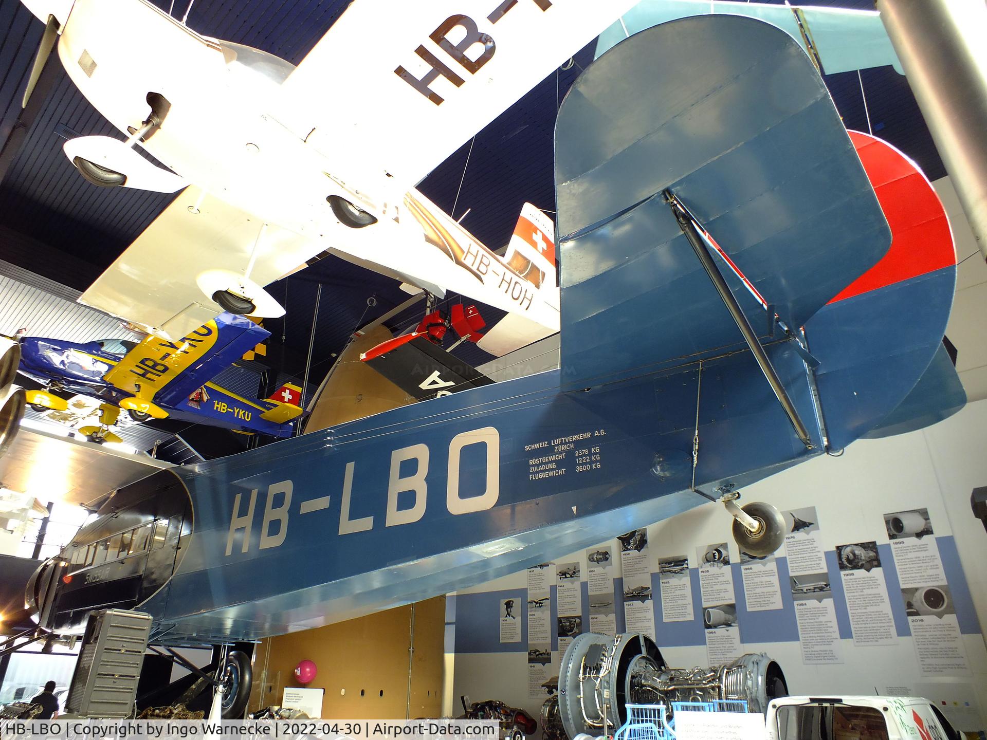 HB-LBO, Fokker F-VIIa C/N 5005, Fokker F VIIa at the Verkehrshaus der Schweiz, Luzern (Lucerne)