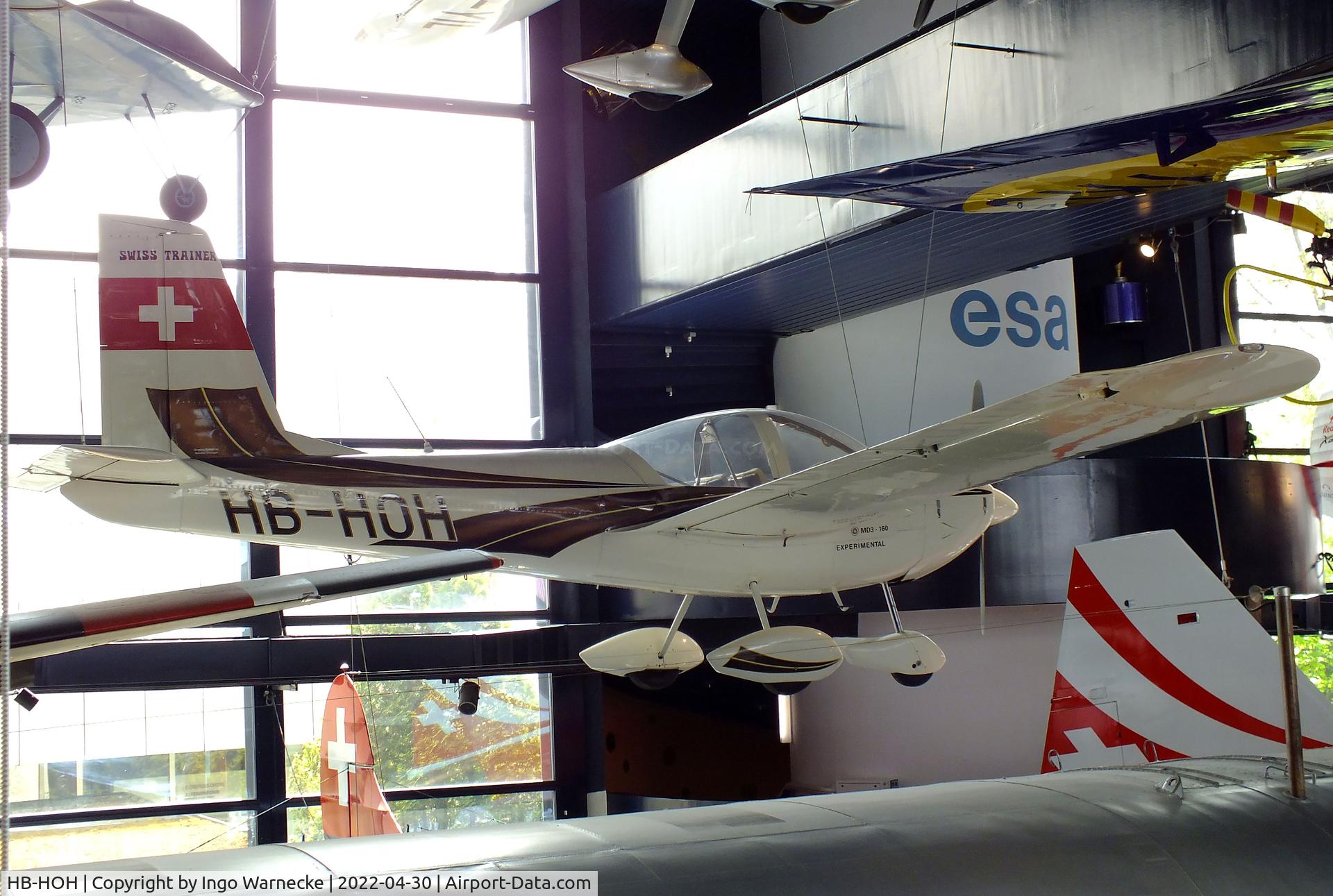 HB-HOH, 1983 MDC Max Daetwyler MD3-116 Swiss Trainer C/N 001, Dätwyler MD-3-116 Swiss Trainer at the Verkehrshaus der Schweiz, Luzern (Lucerne)