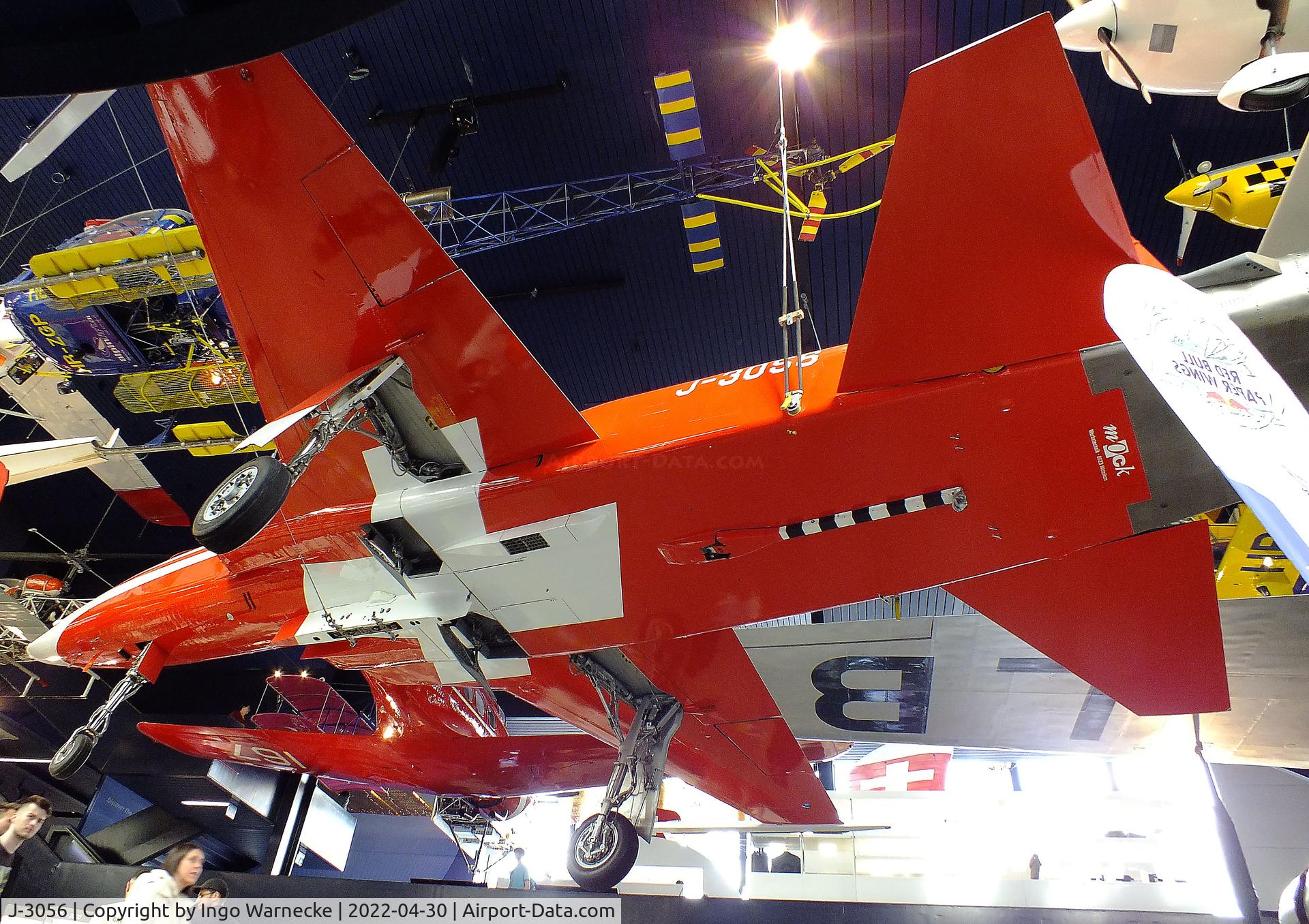 J-3056, 1979 Northrop F-5E Tiger II C/N L.1056, Northrop F-5E Tiger II (displayed in Patrouille Suisse colours) at the Verkehrshaus der Schweiz, Luzern (Lucerne)