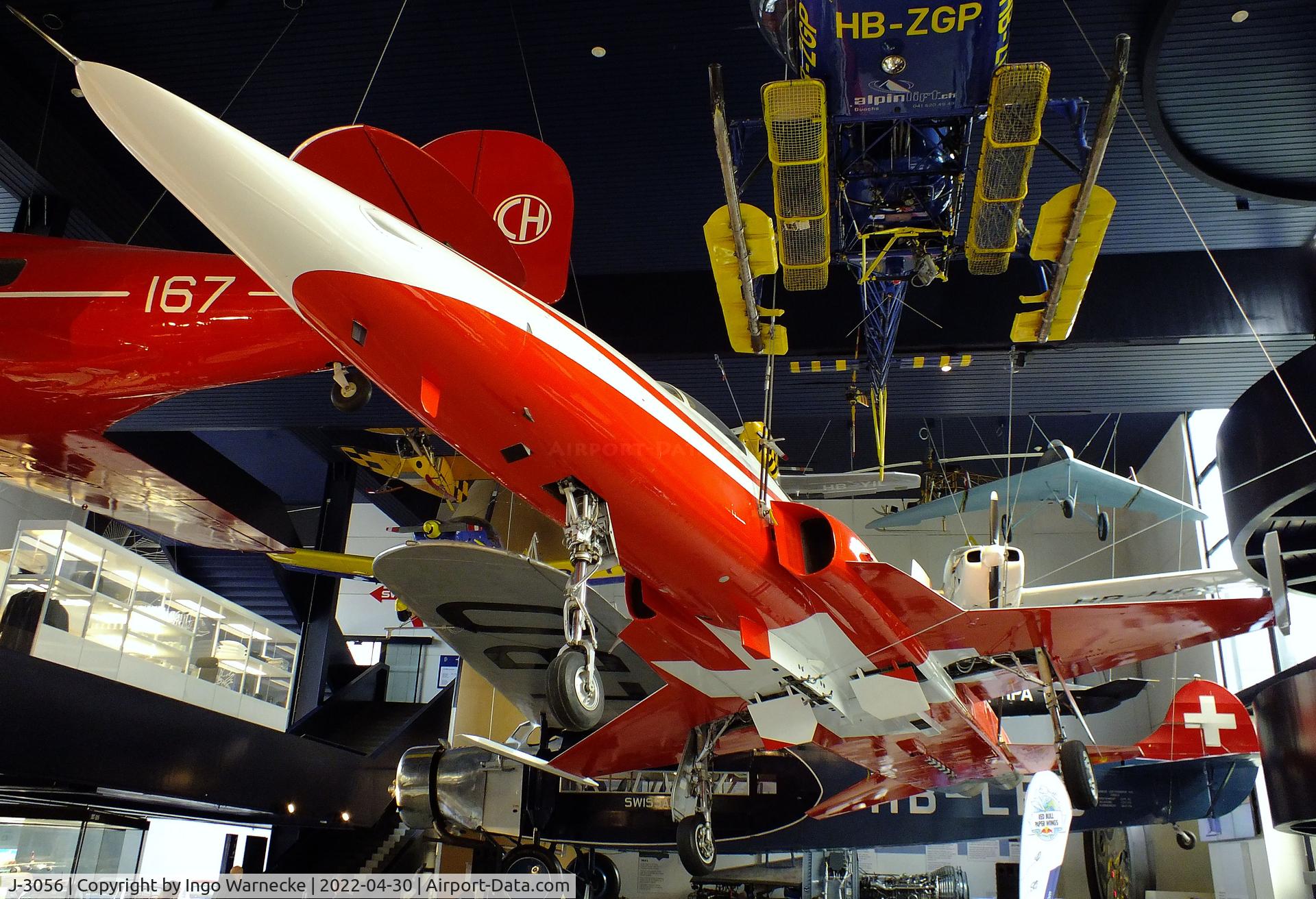 J-3056, 1979 Northrop F-5E Tiger II C/N L.1056, Northrop F-5E Tiger II (displayed in Patrouille Suisse colours) at the Verkehrshaus der Schweiz, Luzern (Lucerne)