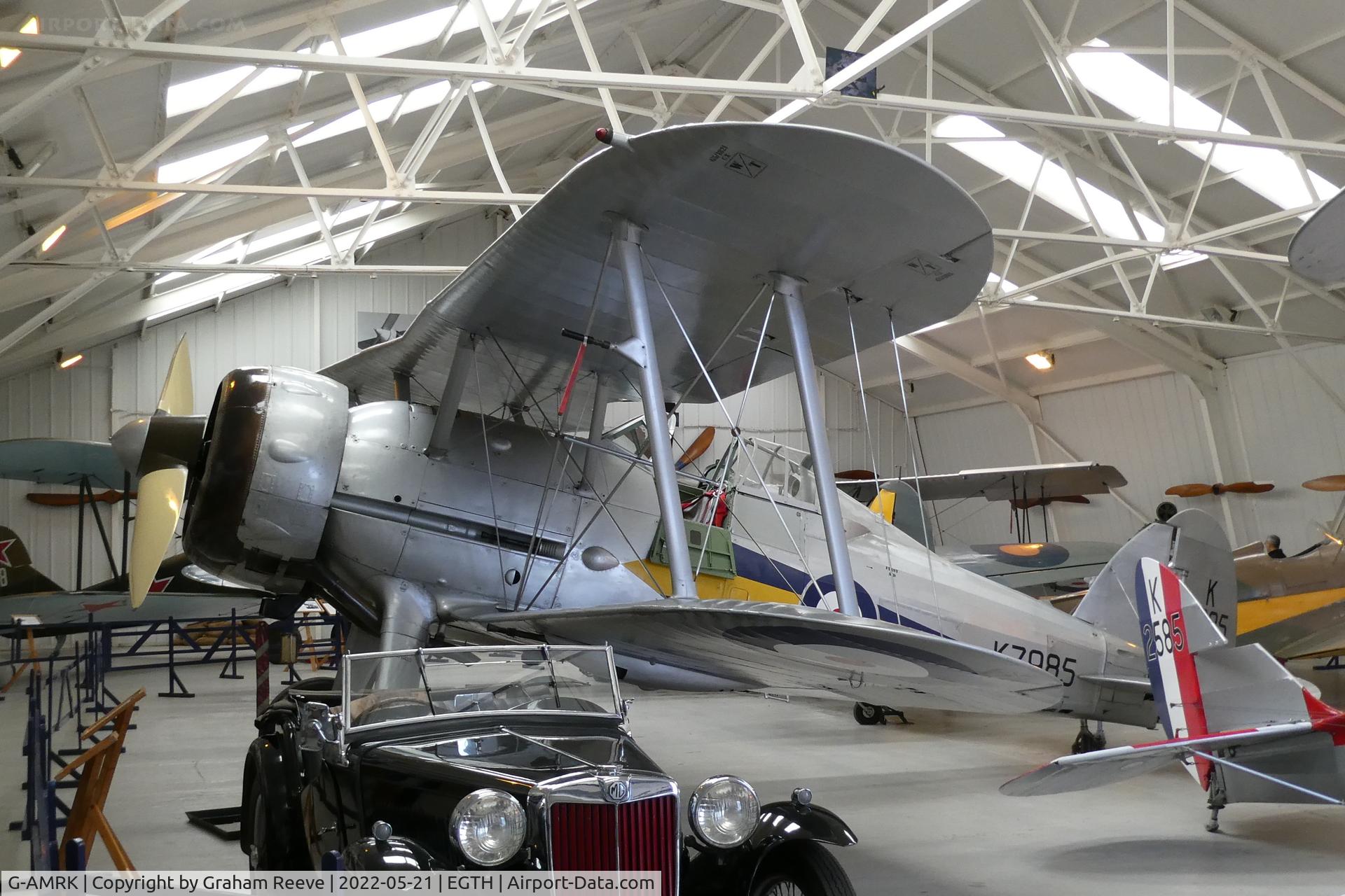 G-AMRK, 1937 Gloster Gladiator Mk1 C/N [L8032], On display at the Shuttleworth Collection, Old Warden.