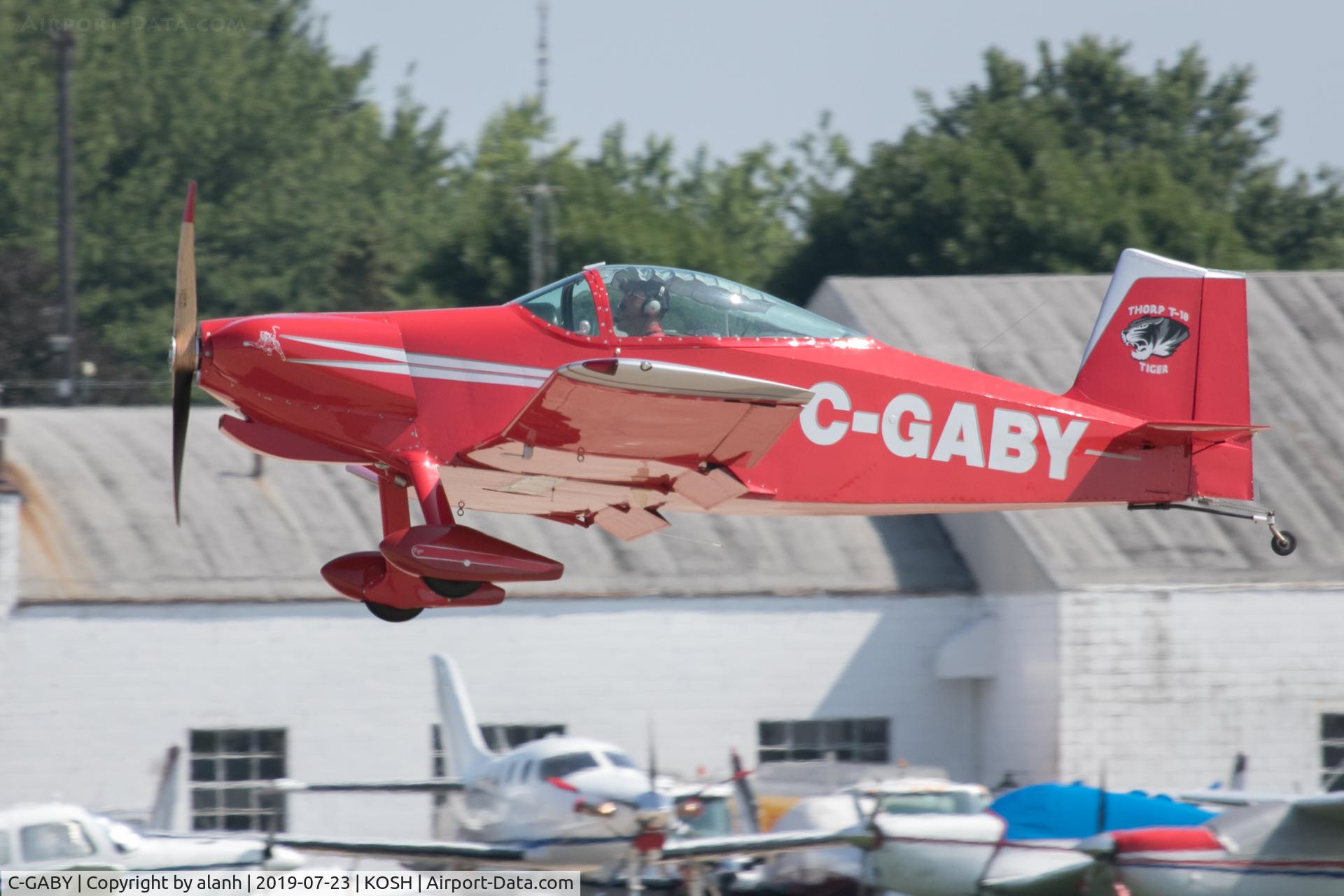 C-GABY, 1980 Thorp T-18 Tiger C/N 673, Arriving at AirVenture 2019