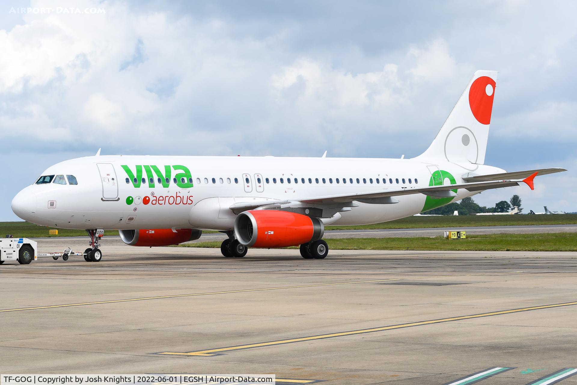 TF-GOG, 2011 Airbus A320-232 C/N 4954, On Tug to Stand Before Departure.