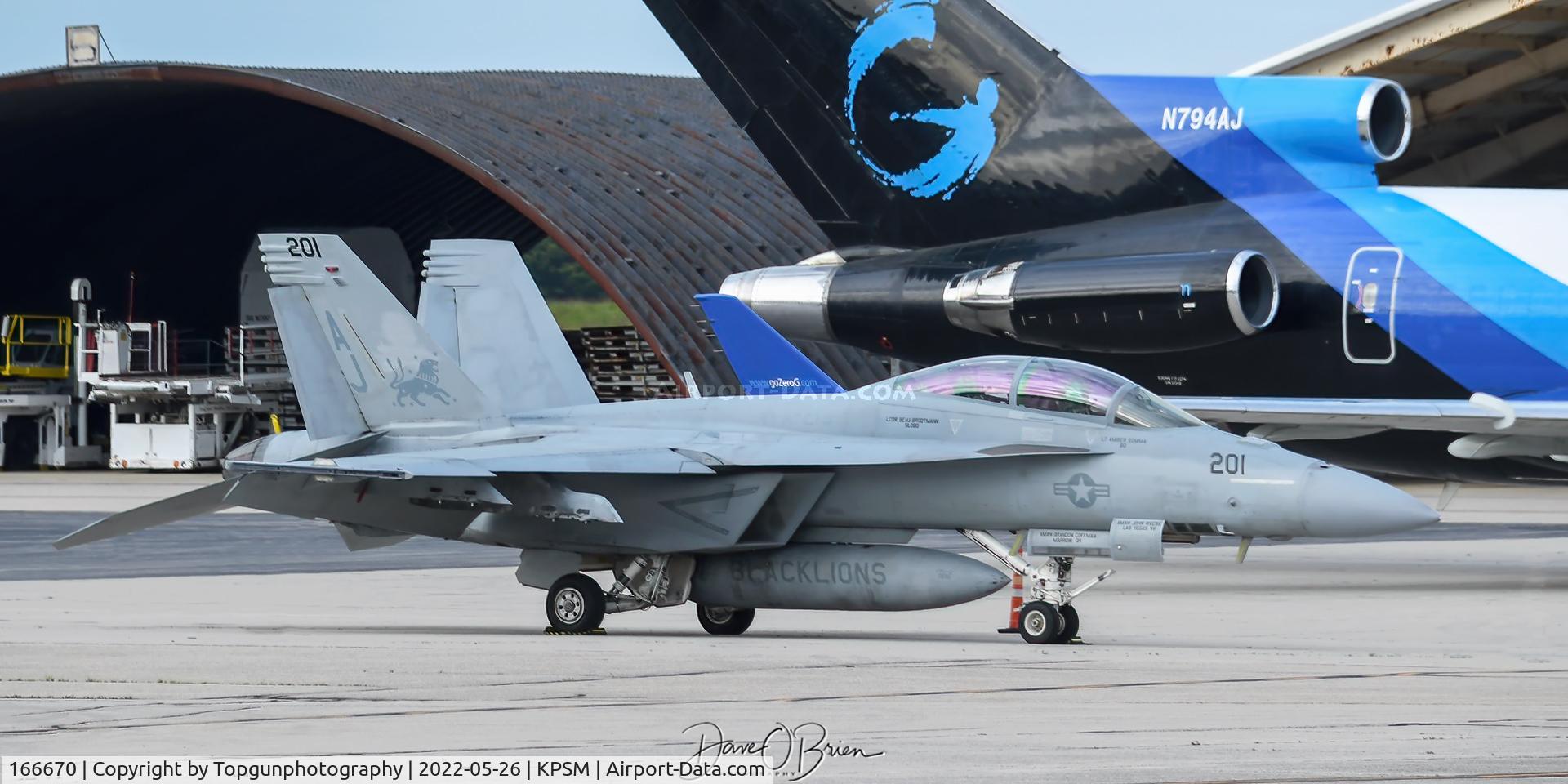 166670, Boeing F/A-18F Super Hornet C/N F148, BLACKLION11, pilot is in the credits of Top Gun Maverick. Did some of the flying in the movie with the other pilots.