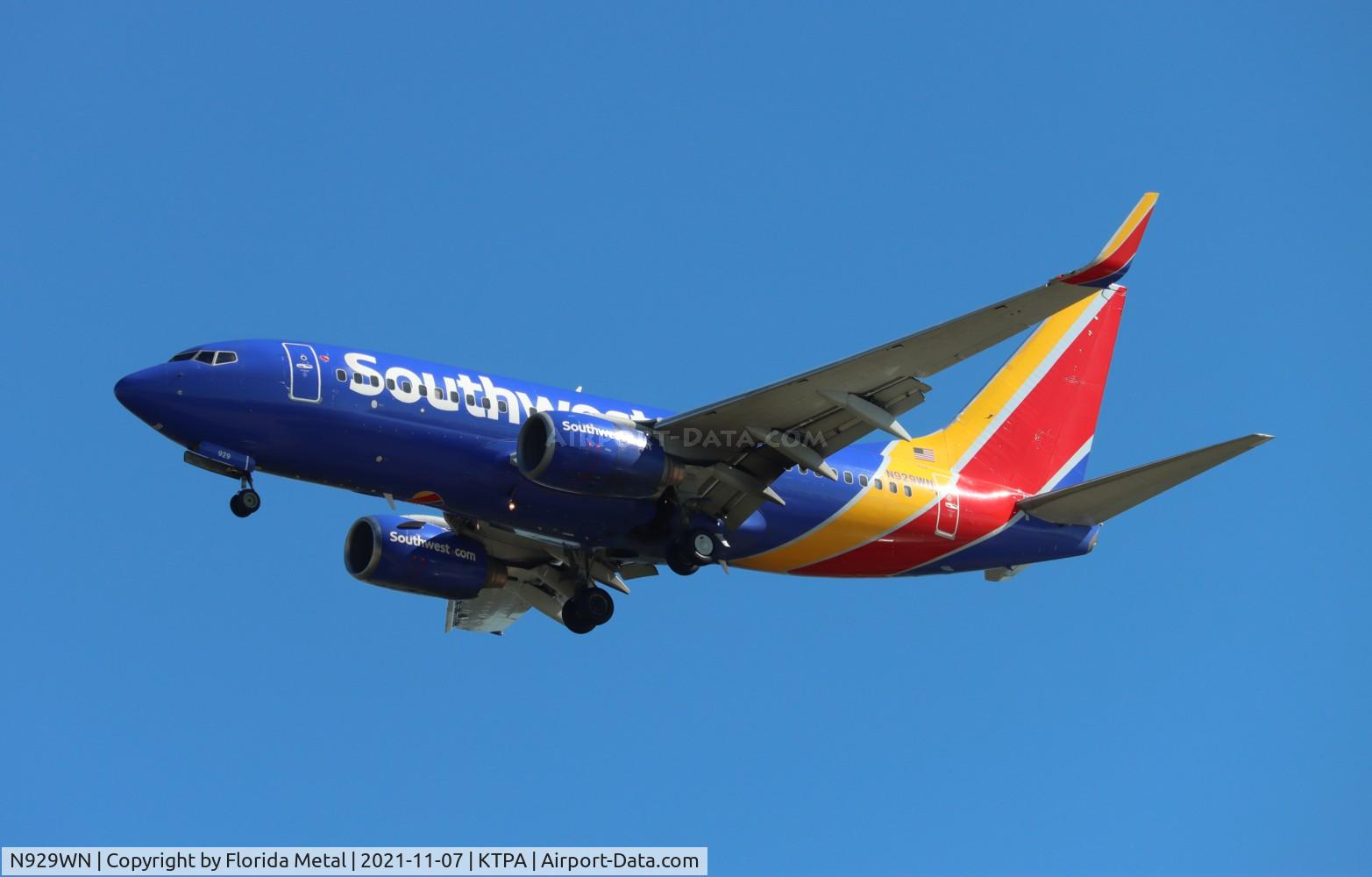 N929WN, 2008 Boeing 737-7H4 C/N 36631, TPA 2021