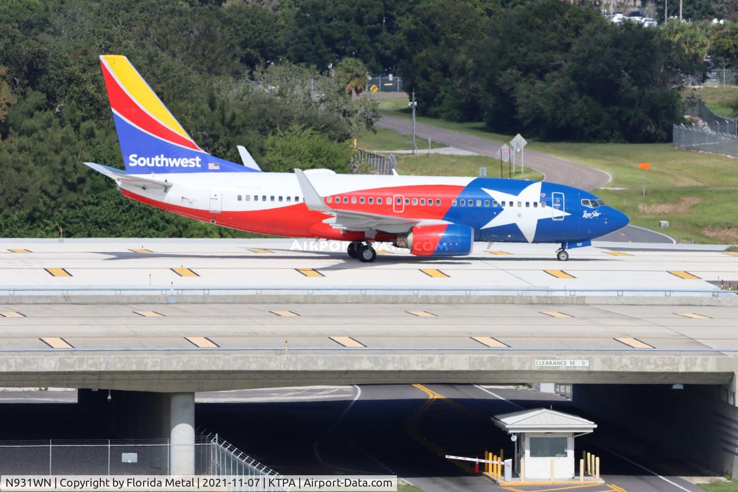 N931WN, 2009 Boeing 737-7H4 C/N 36637, TPA 2021