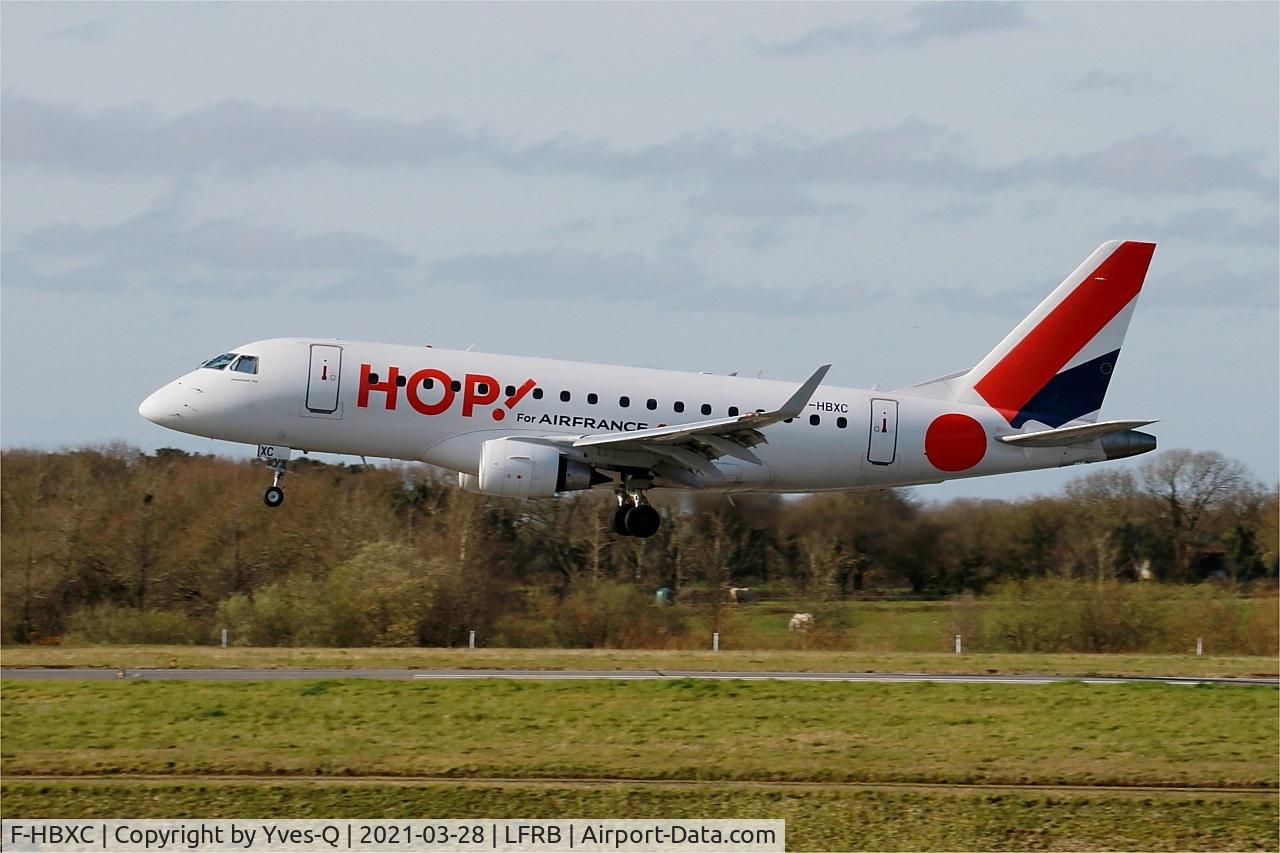 F-HBXC, 2008 Embraer 170ST (ERJ-170-100ST) C/N 17000263, Embraer 170ST, Landing rwy 25L, Brest-Bretagne airport (LFRB-BES)
