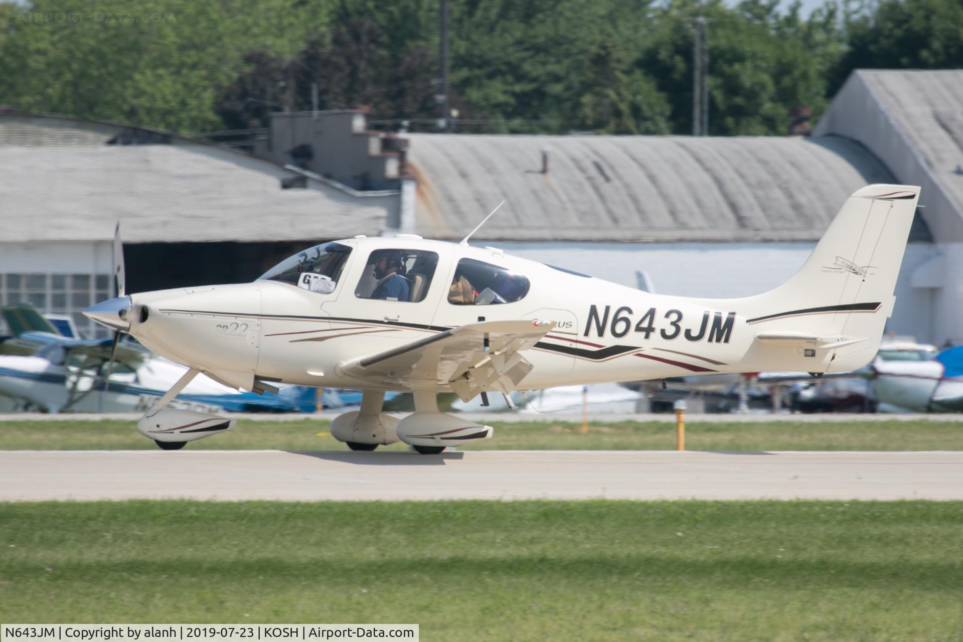 N643JM, 2003 Cirrus SR22 C/N 0756, Departing AirVenture 2019