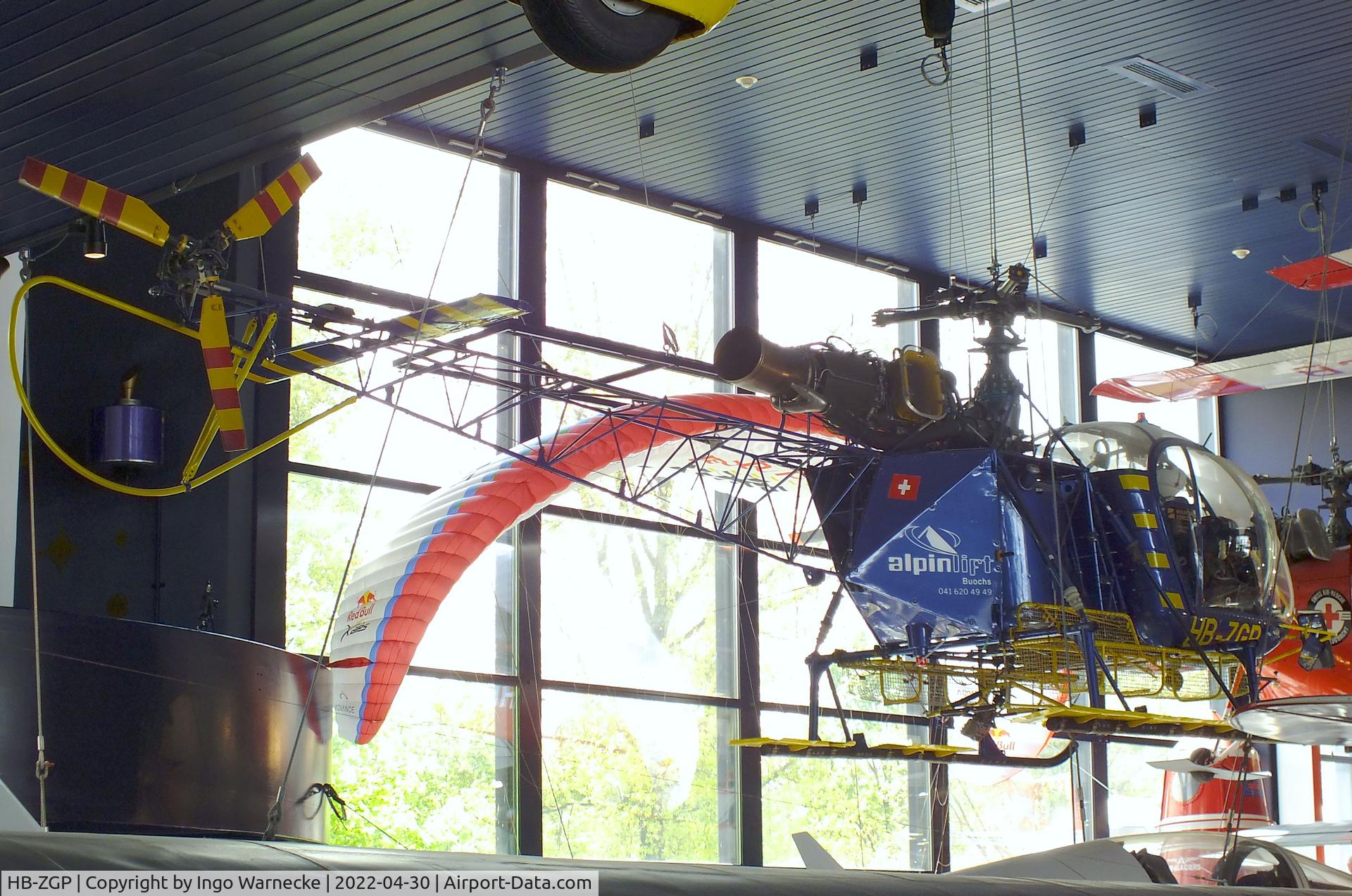 HB-ZGP, 1974 Aerospatiale SA-315B Lama C/N 2379, Aerospatiale SA.315B Lama at the Verkehrshaus der Schweiz, Luzern (Lucerne)