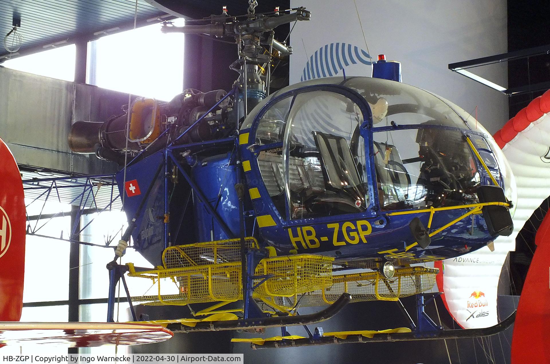 HB-ZGP, 1974 Aerospatiale SA-315B Lama C/N 2379, Aerospatiale SA.315B Lama at the Verkehrshaus der Schweiz, Luzern (Lucerne)