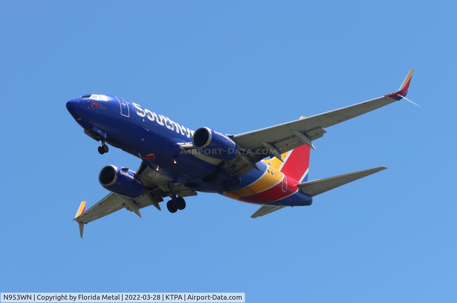 N953WN, 2010 Boeing 737-7H4 C/N 36668, TPA 2022