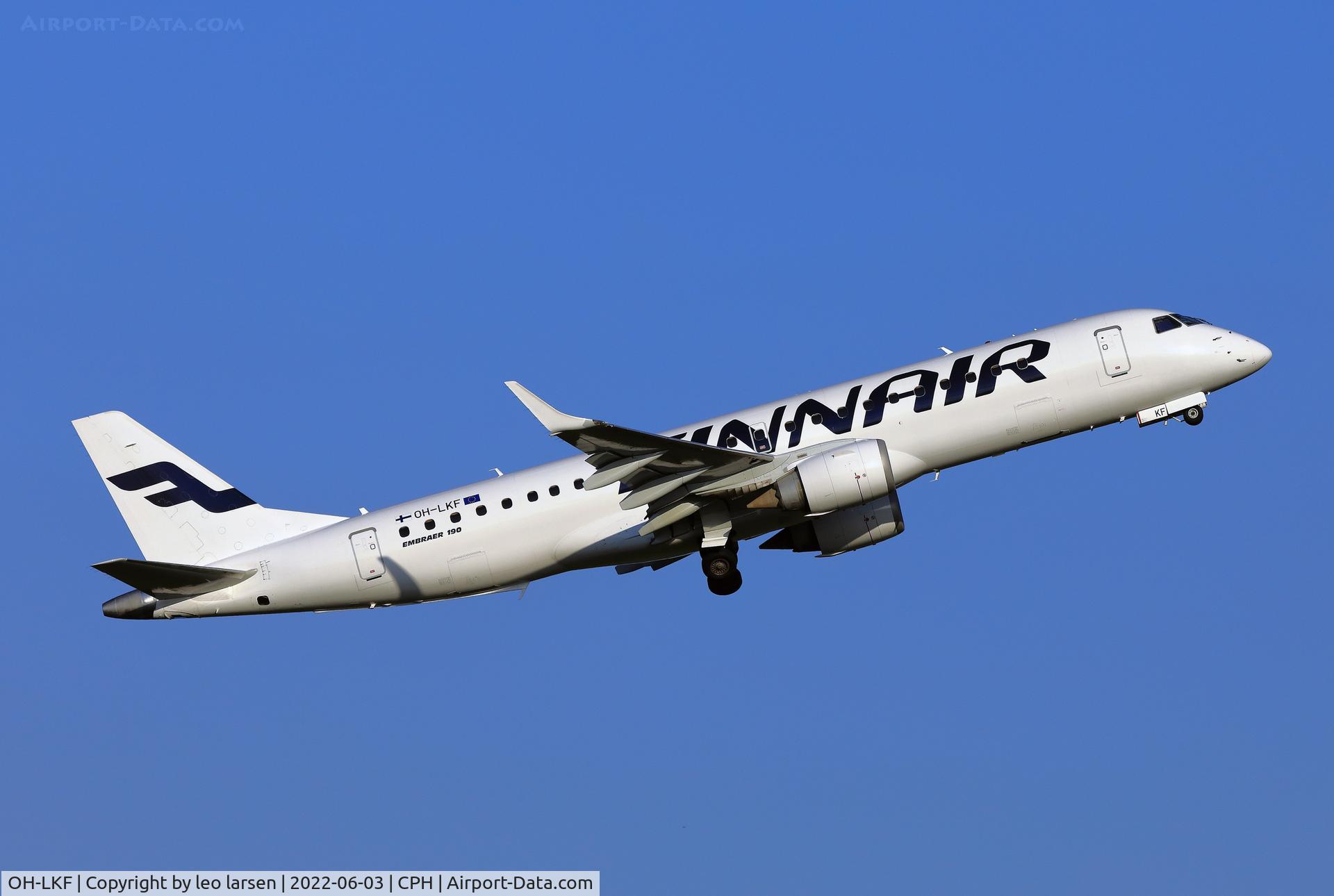 OH-LKF, 2007 Embraer 190LR (ERJ-190-100LR) C/N 19000066, Copenhagen 3.6.2022 T/O R-22R