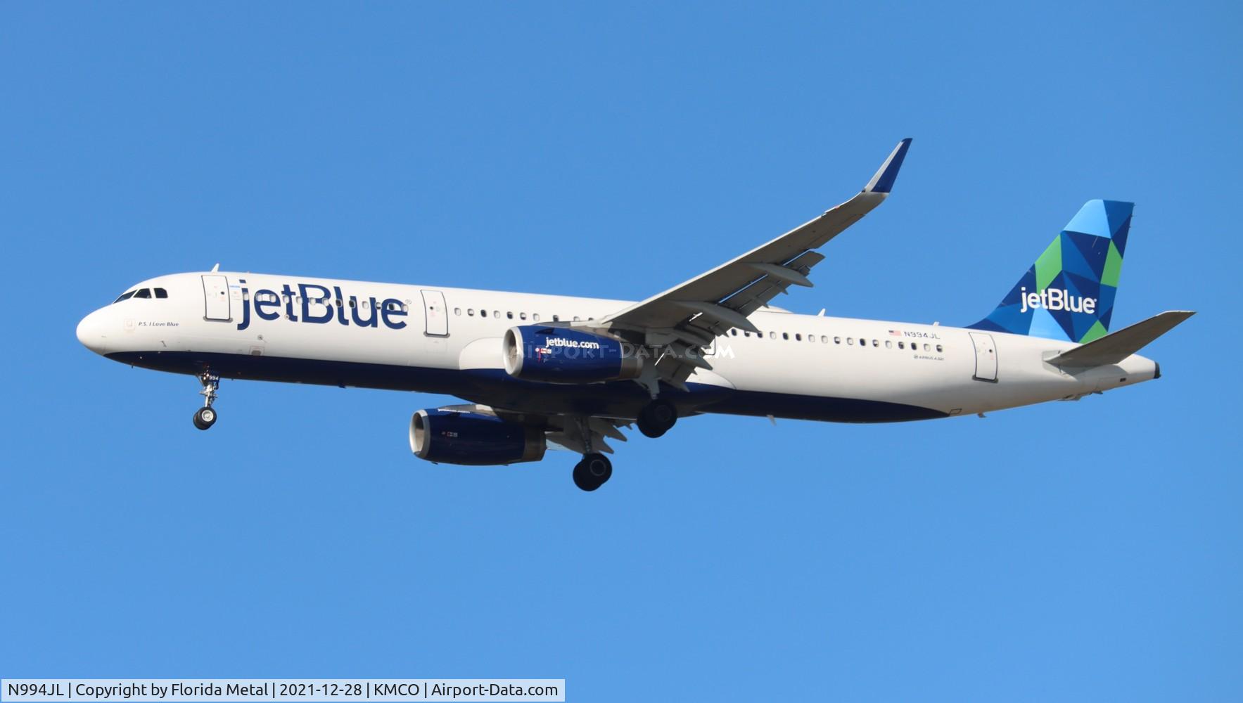 N994JL, 2018 Airbus A321-231 C/N 8185, MCO 2021