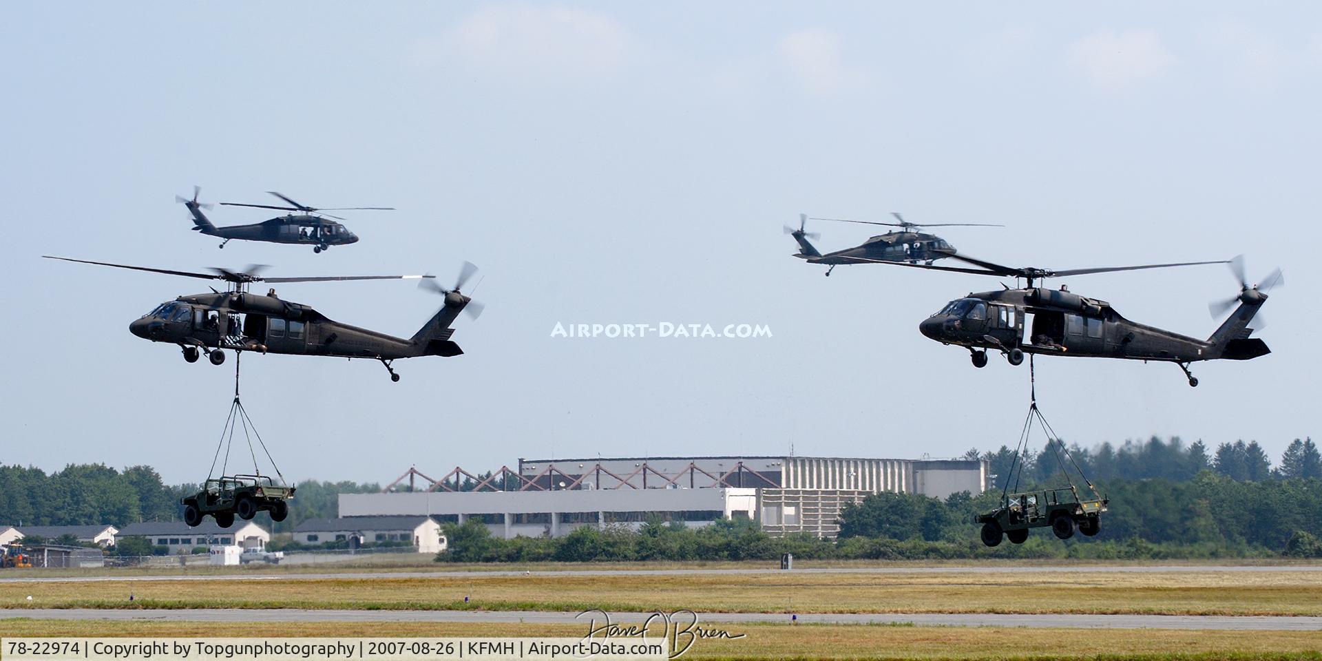 78-22974, 1979 Sikorsky UH-60A Black Hawk C/N 70037, Blackhawk Demo taking of an airfield