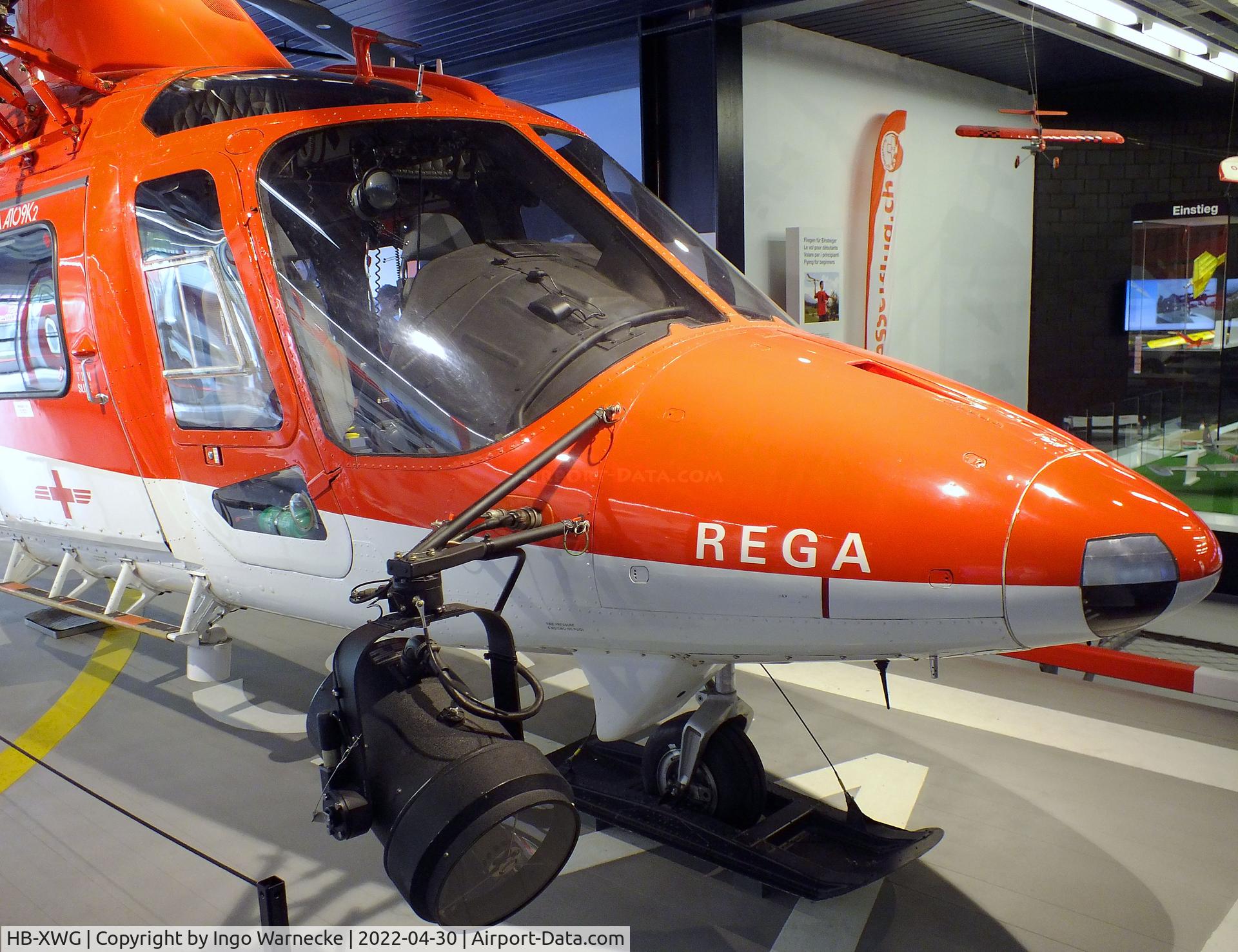 HB-XWG, 1993 Agusta A-109K-2 C/N 10007, Agusta A.109K-2 at the Verkehrshaus der Schweiz, Luzern (Lucerne)