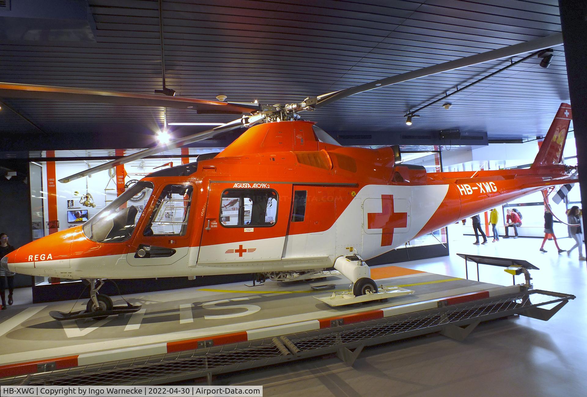HB-XWG, 1993 Agusta A-109K-2 C/N 10007, Agusta A.109K-2 at the Verkehrshaus der Schweiz, Luzern (Lucerne)