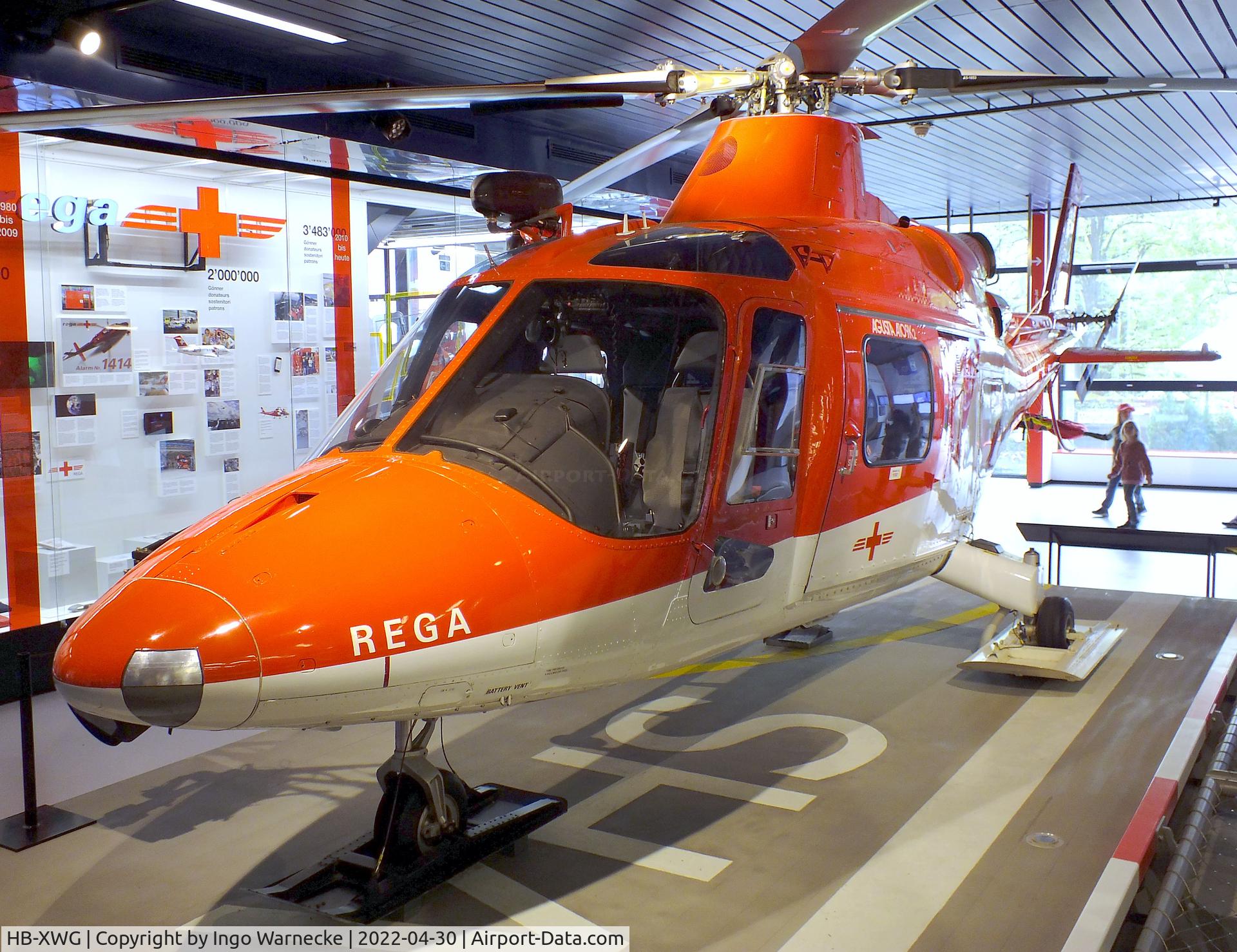 HB-XWG, 1993 Agusta A-109K-2 C/N 10007, Agusta A.109K-2 at the Verkehrshaus der Schweiz, Luzern (Lucerne)