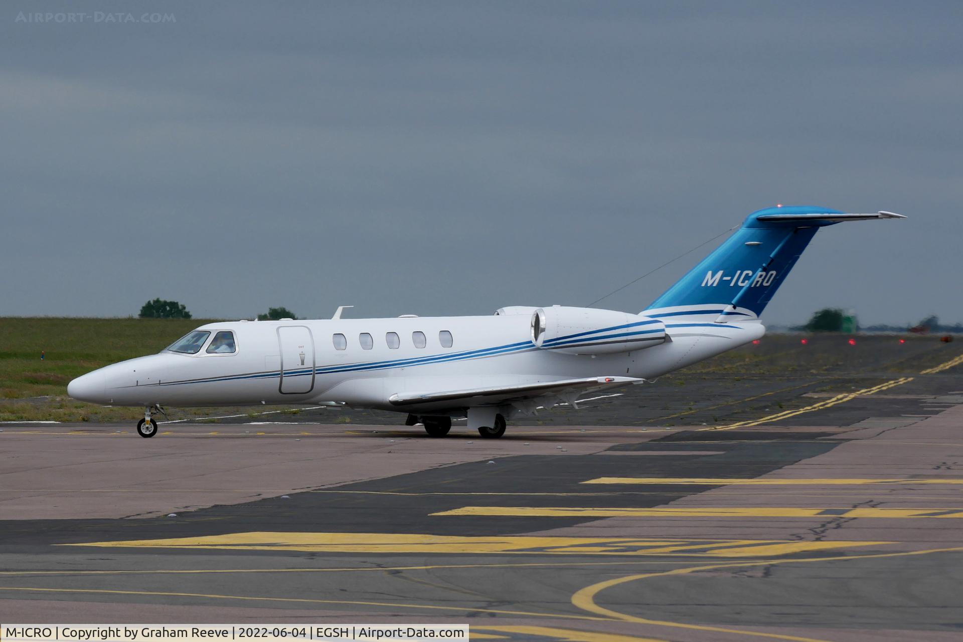 M-ICRO, 2017 Cessna 525C CitationJet CJ4 C/N 525C-0257, Just landed at Norwich.